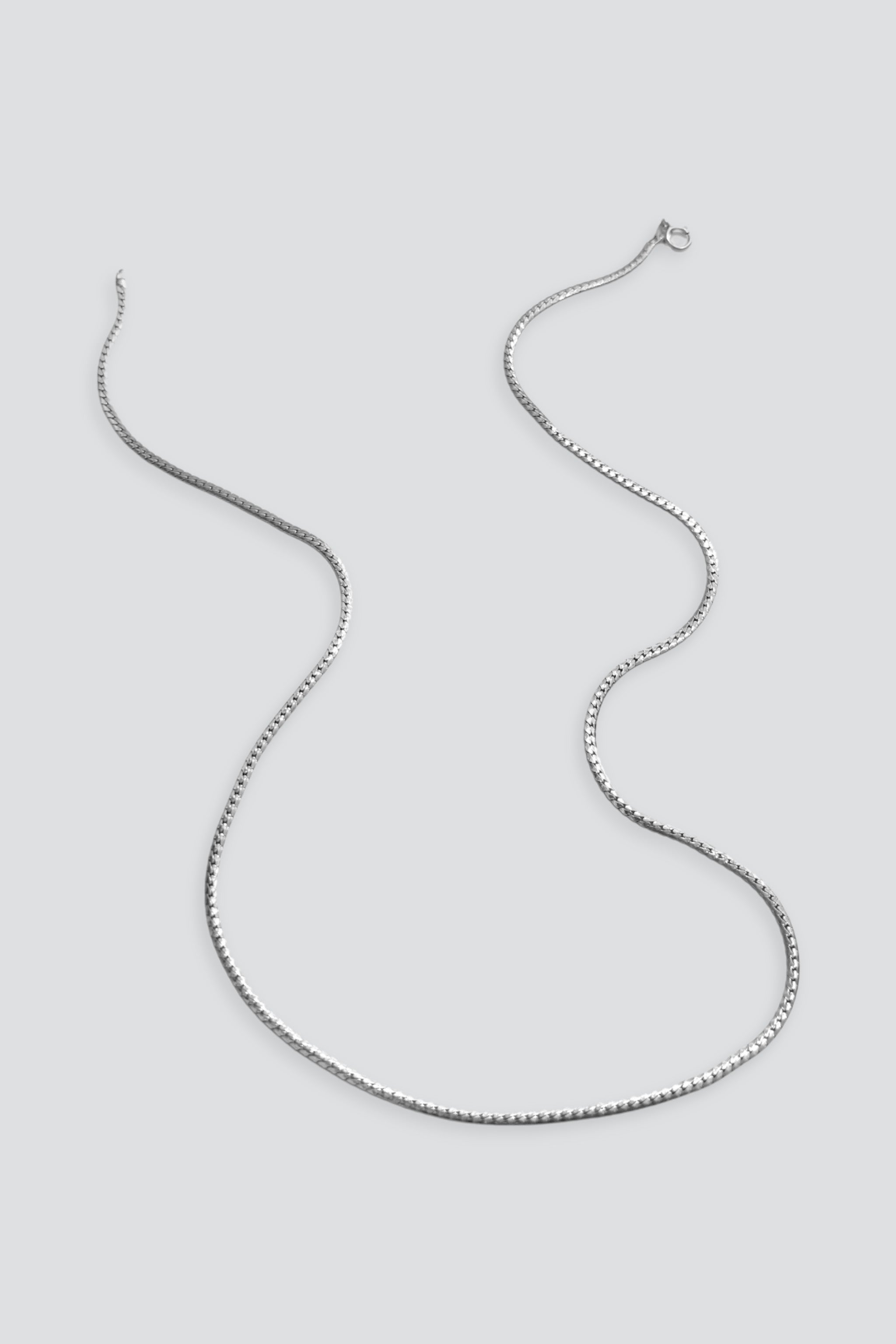 Sterling Silver Flat Curb Chain Necklace