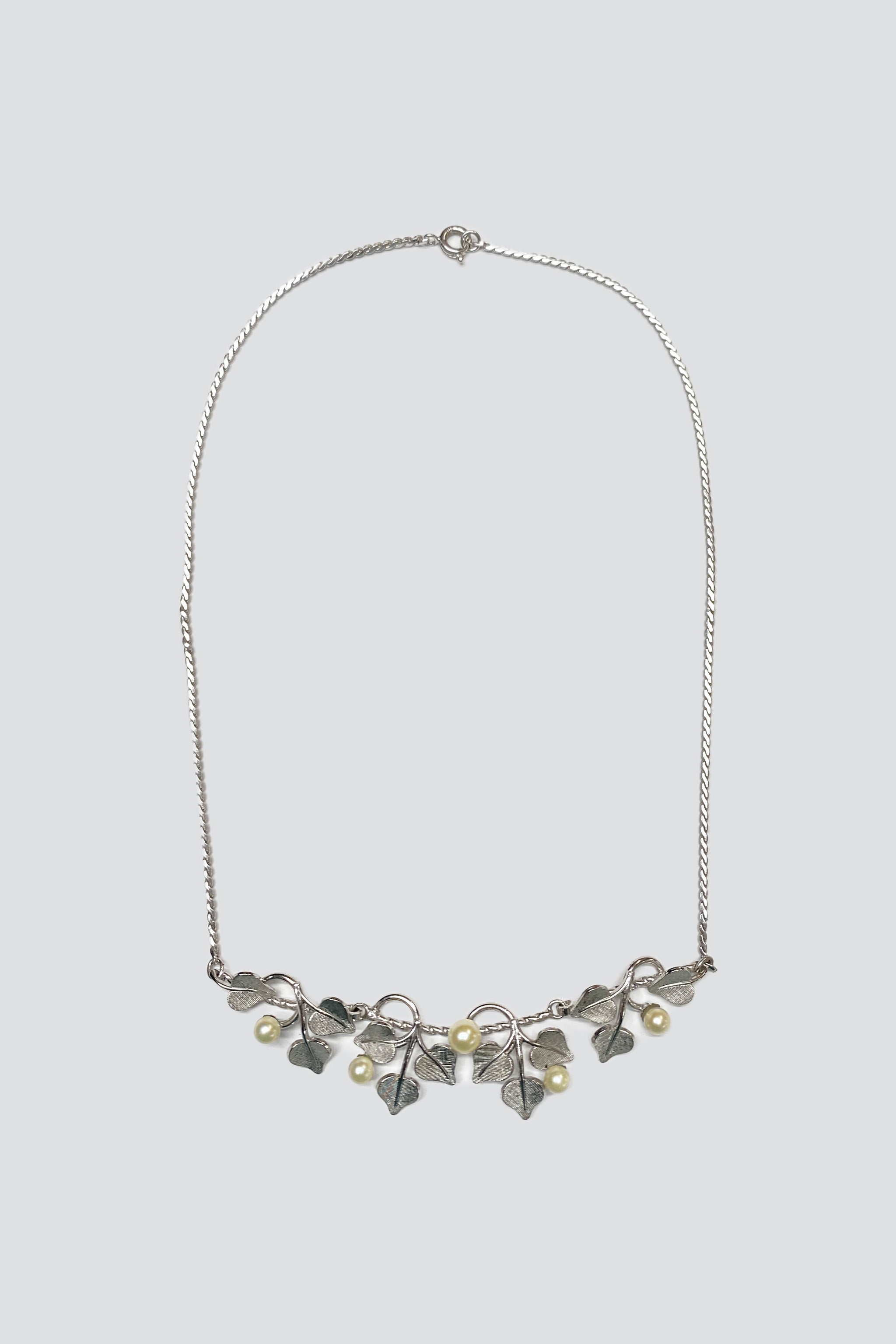 Sterling Silver Flora Pearl Necklace