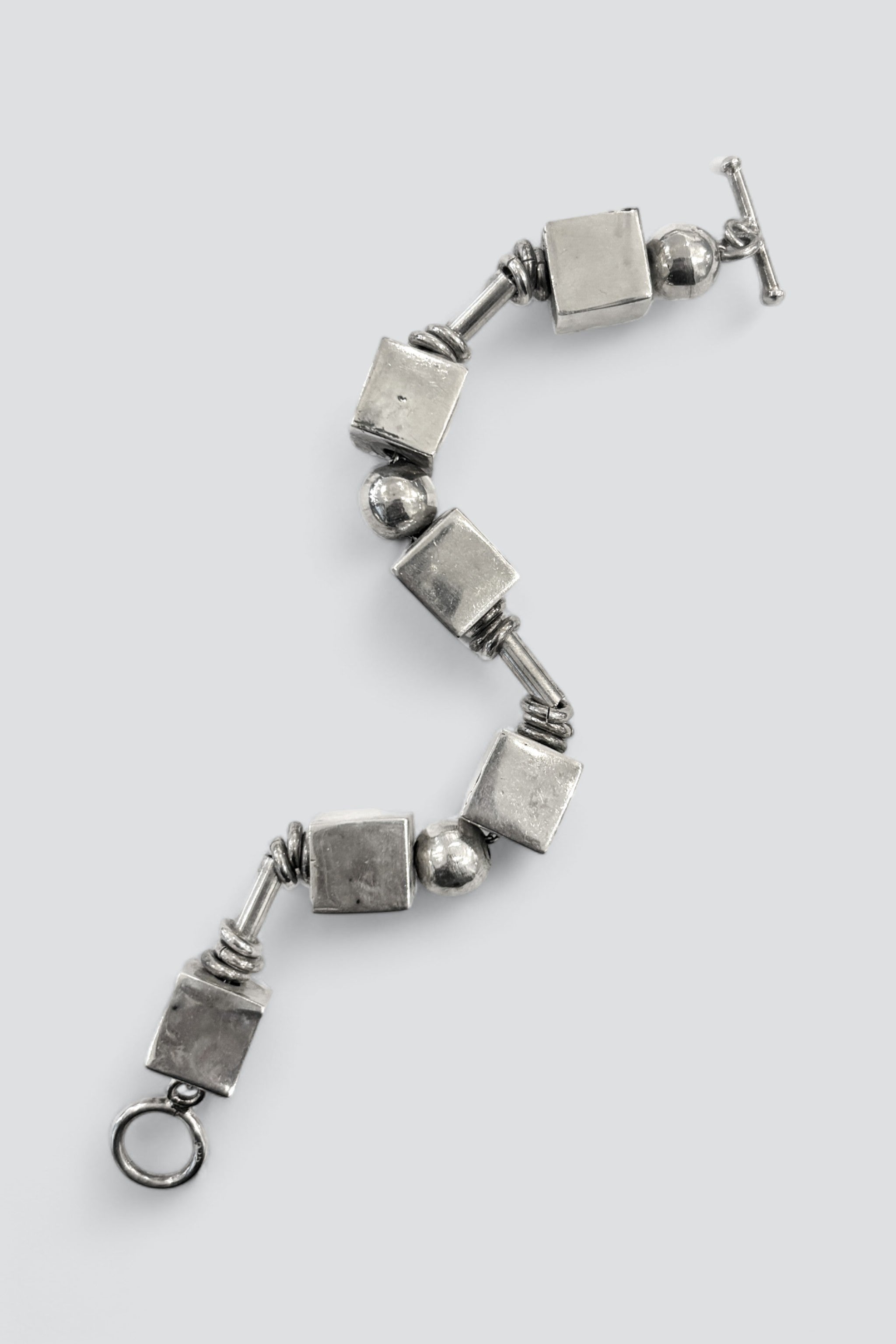 Sterling Silver Heavy Geometry Bracelet