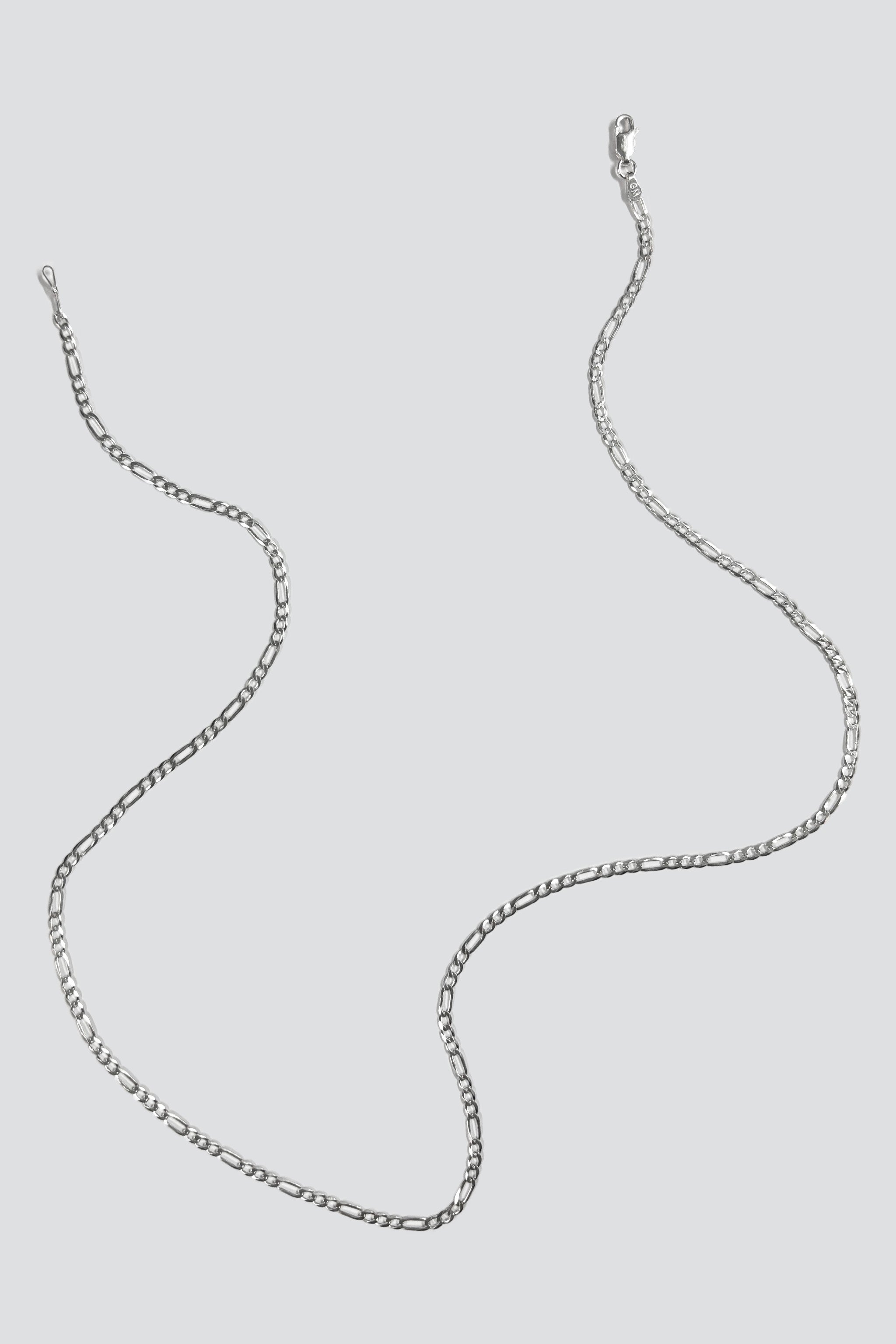 Sterling Silver Long Figaro Chain