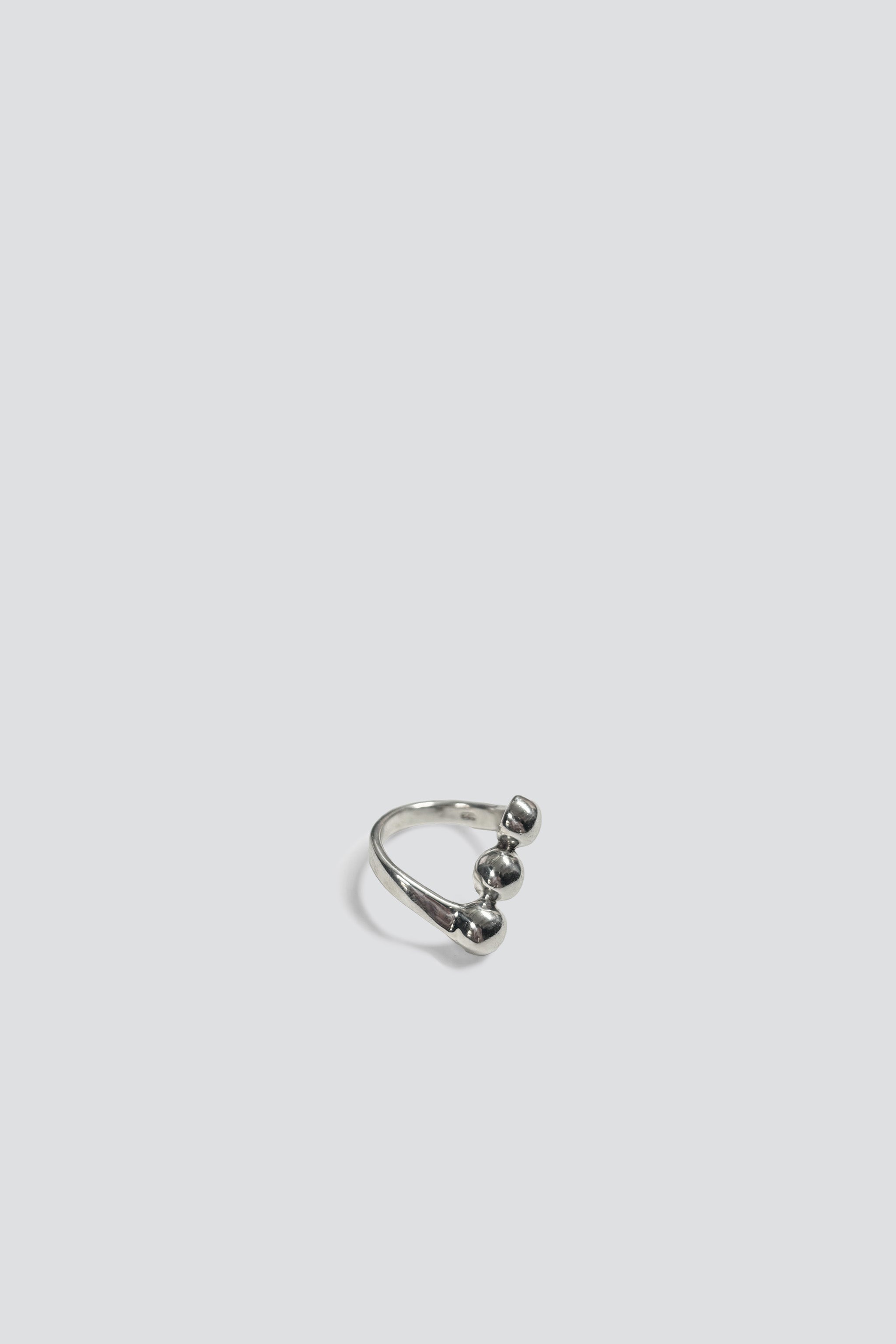 Sterling Silver Slanted Ball Ring