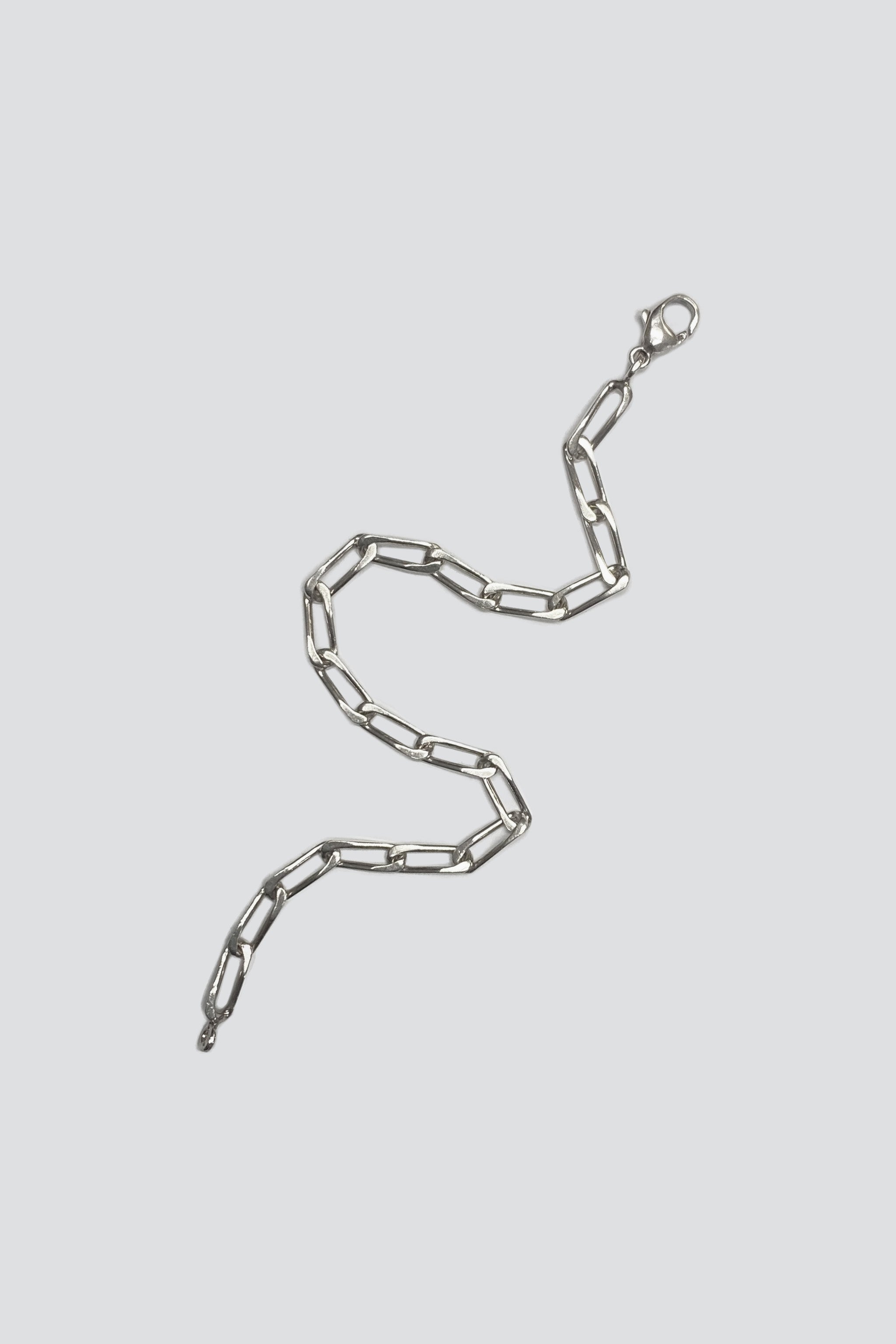 Sterling Silver Slanted Curb Link Bracelet