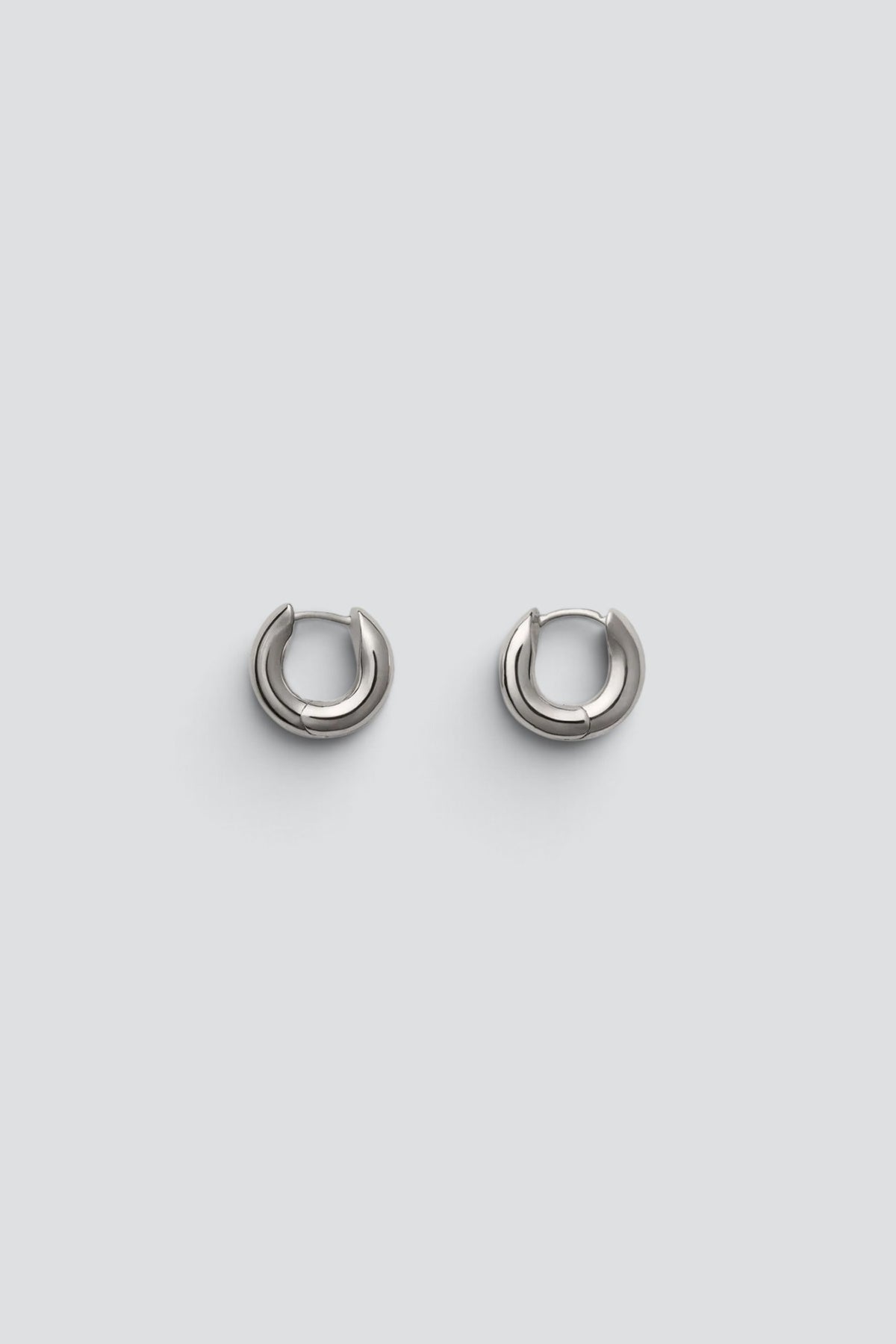 Sterling Silver Small Wide Oblique Hoops