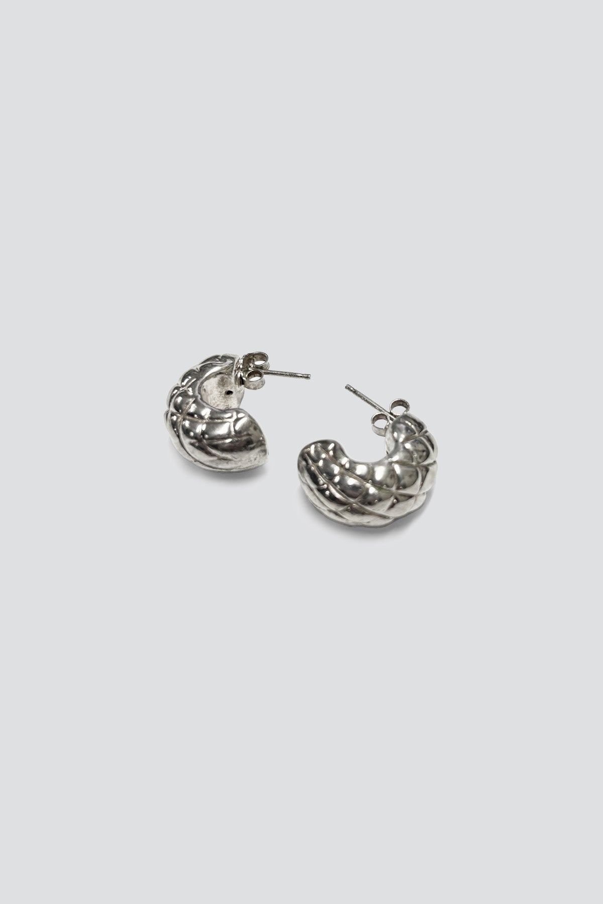 Sterling Silver Texture Hoop Earrings
