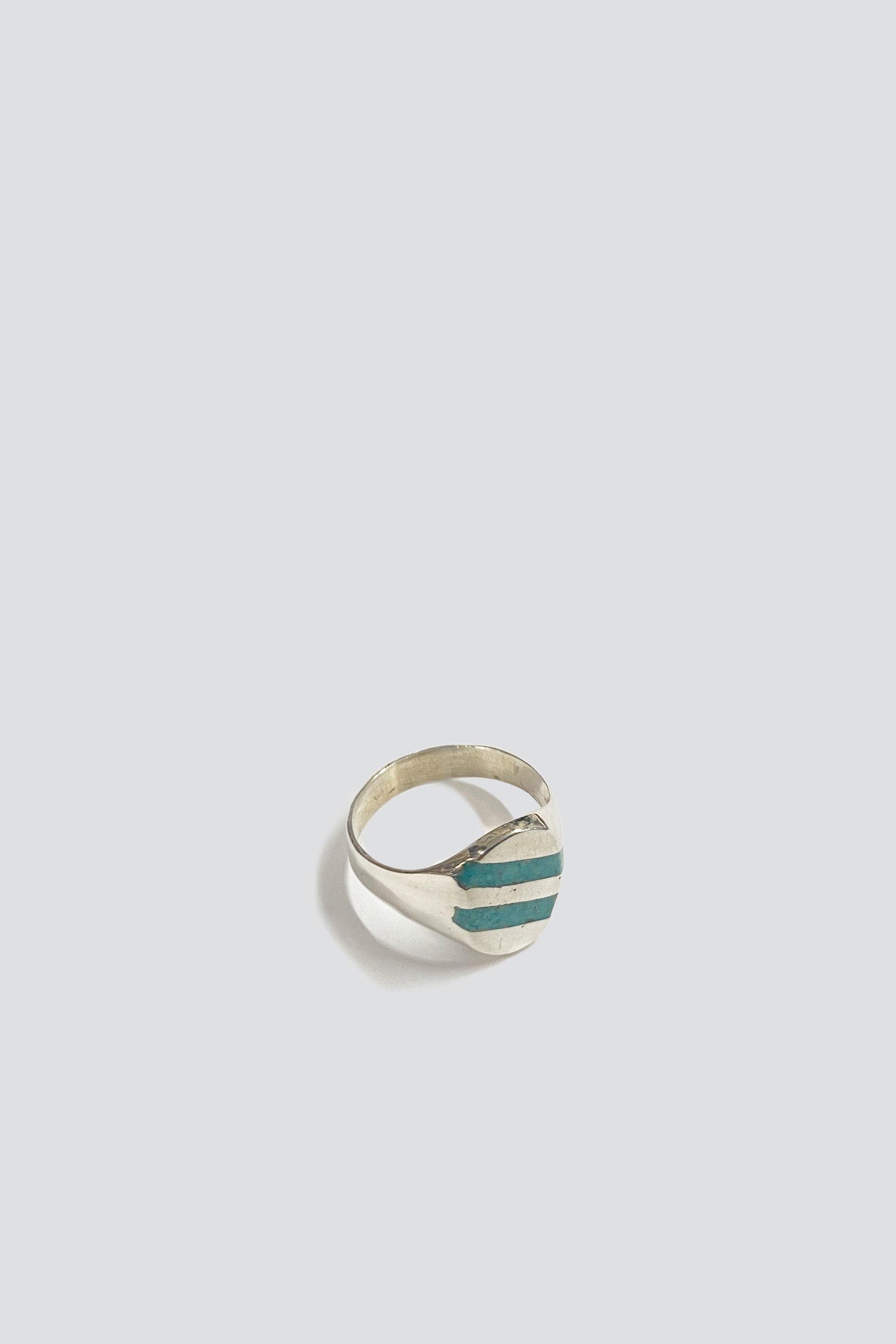 Sterling Silver Turquoise Inlay 2 Strip Ring