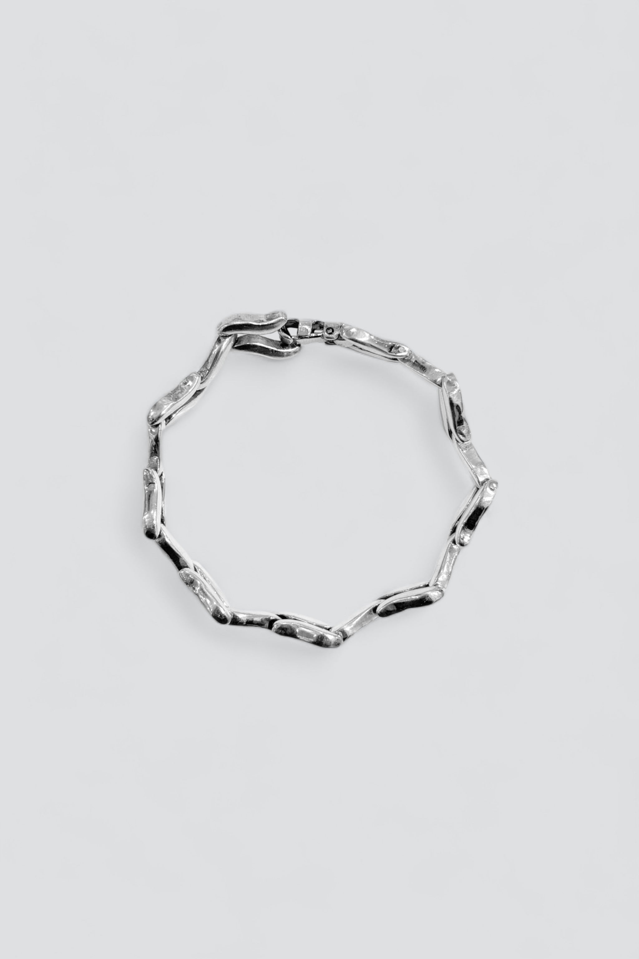 Sterling Silver Wave Link Bracelet