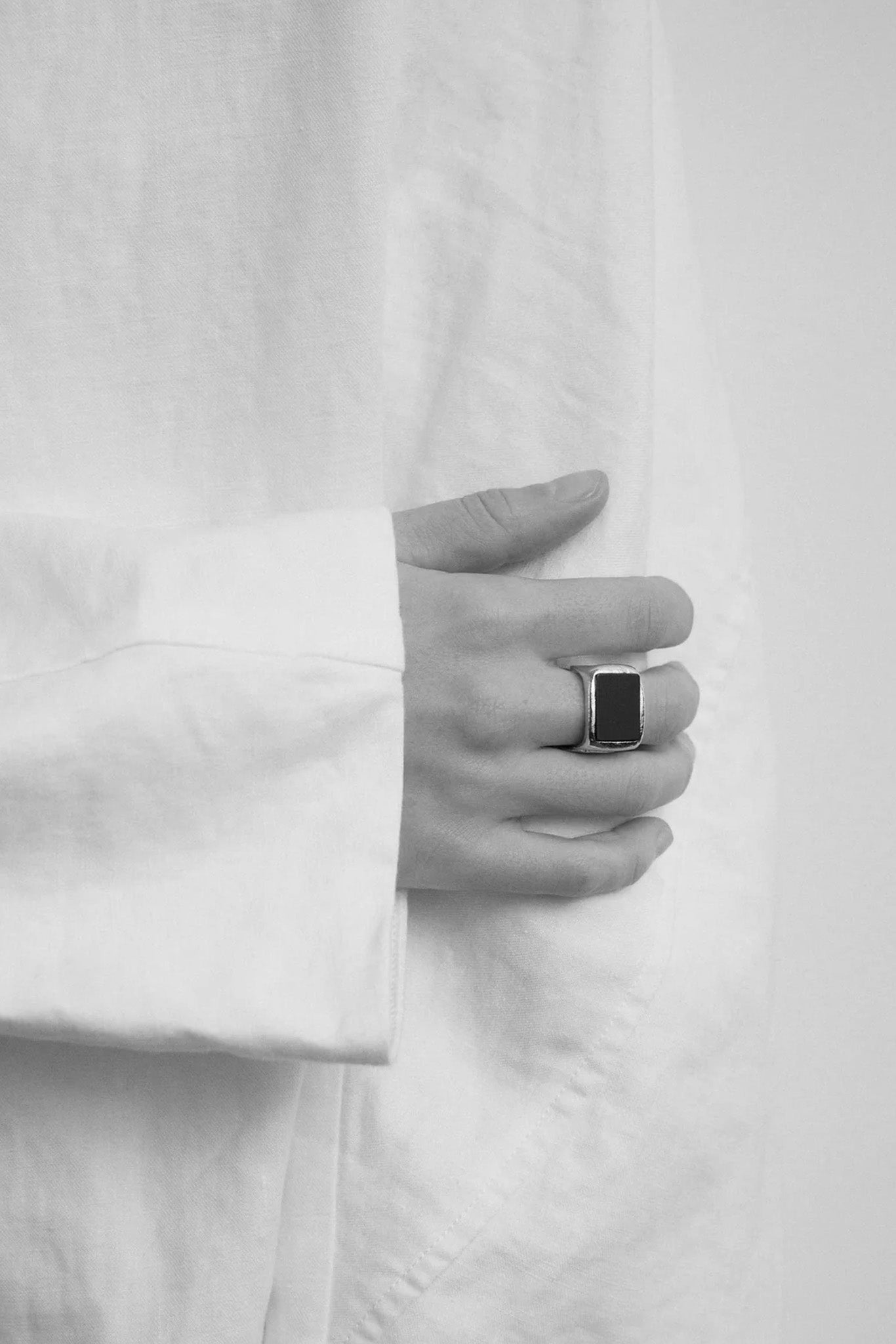 Sterling Silver/Onyx Picture in Picture Ring