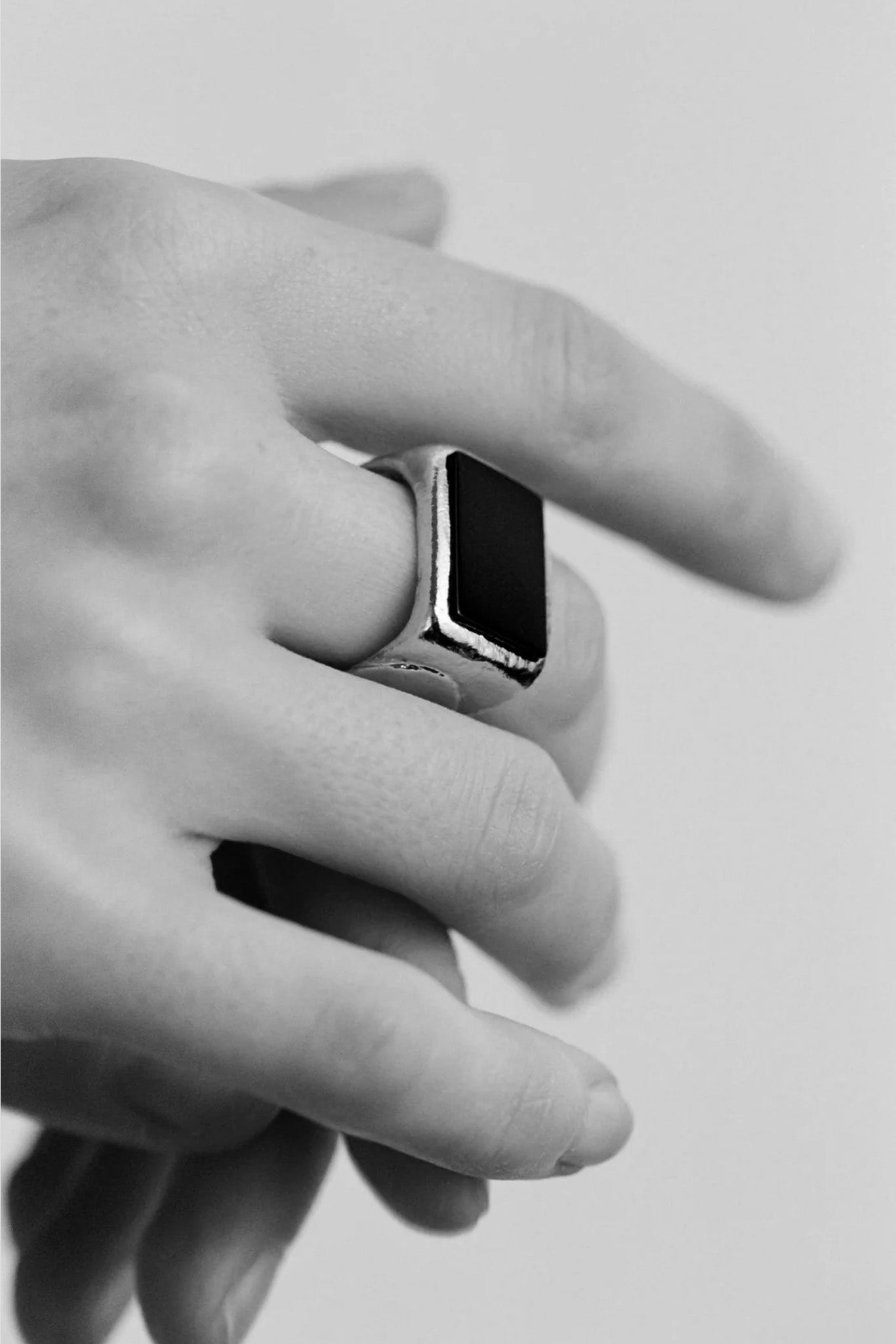 Sterling Silver/Onyx Picture in Picture Ring