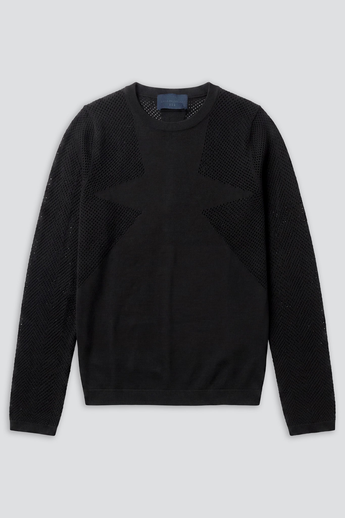 Black Simone Mesh Crew