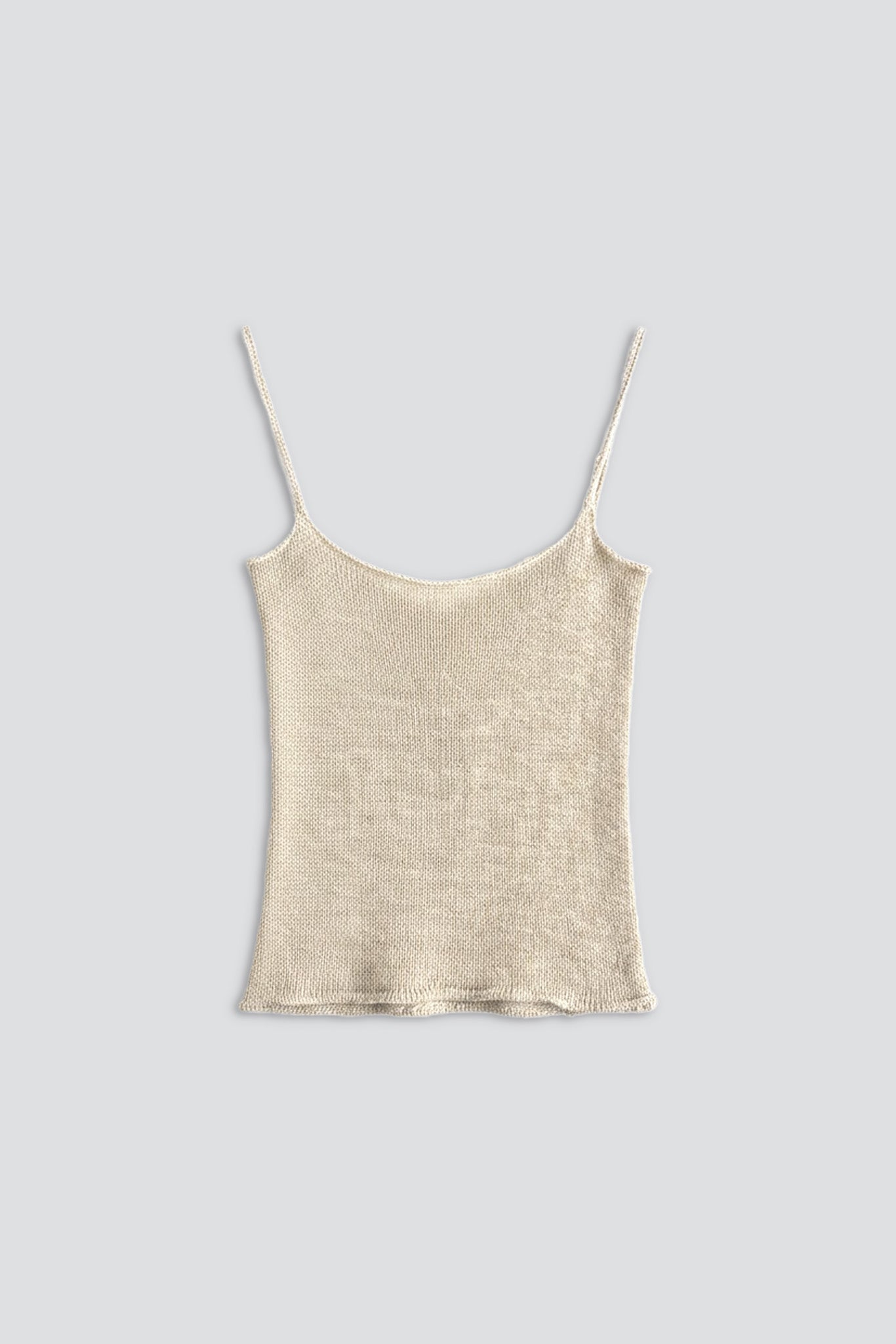 Beige Knit Simple Tank