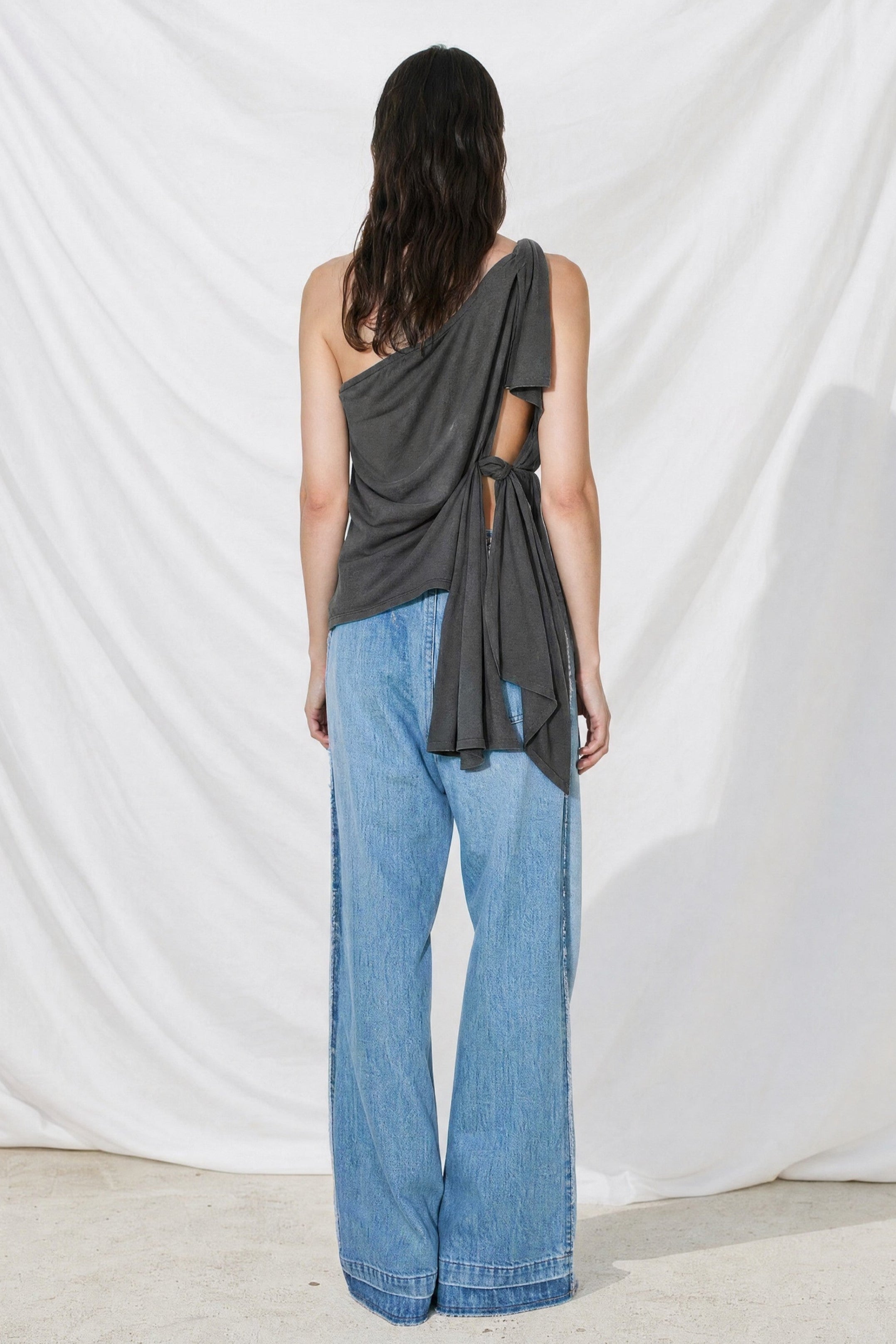 Dark Grey Theodora Sheet Top