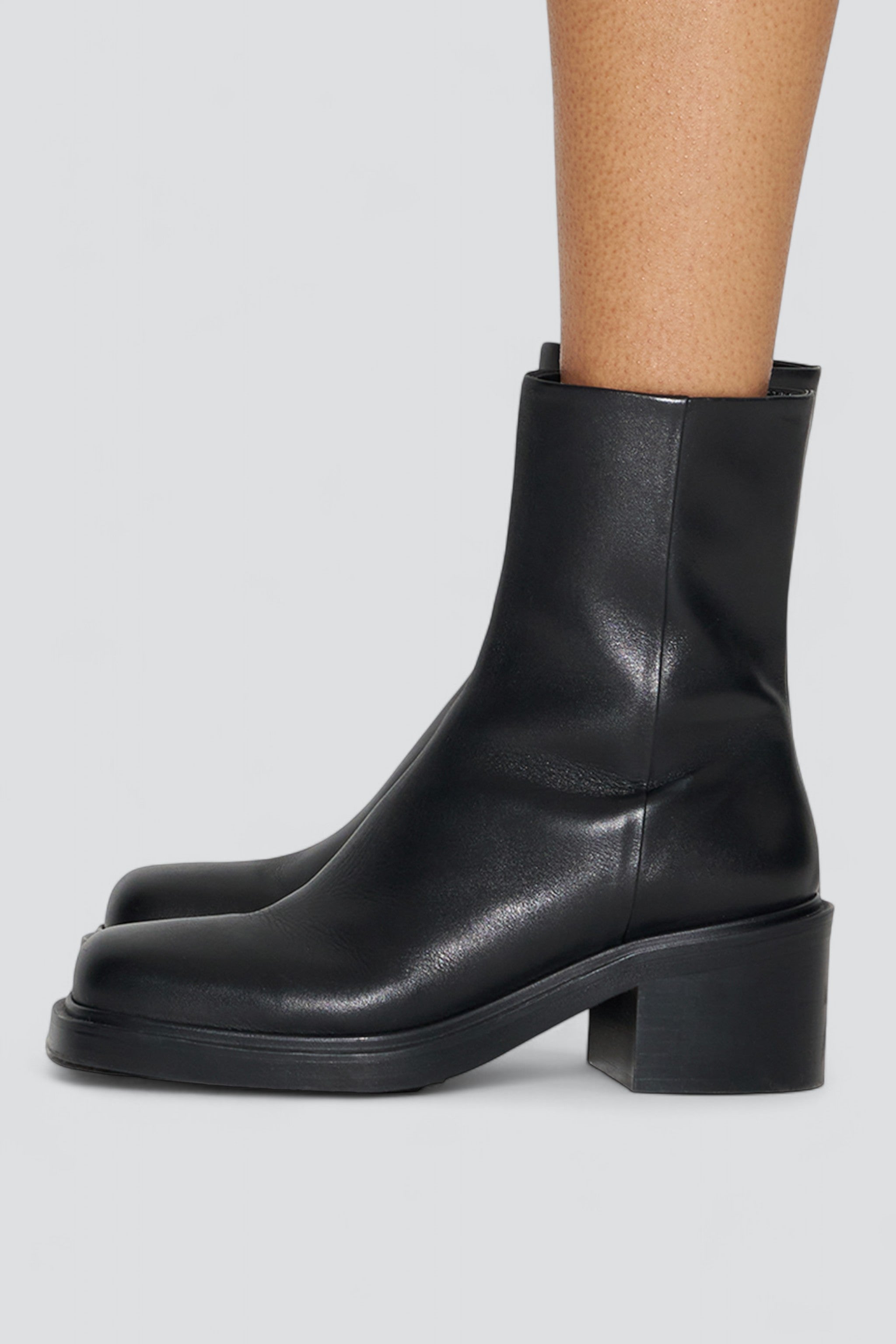 Black Teddy Calf Leather Boot