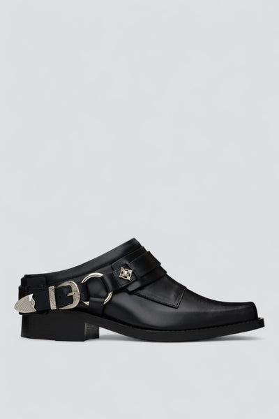 Black Leather Western Mule - Toga Virilis – Assembly New York
