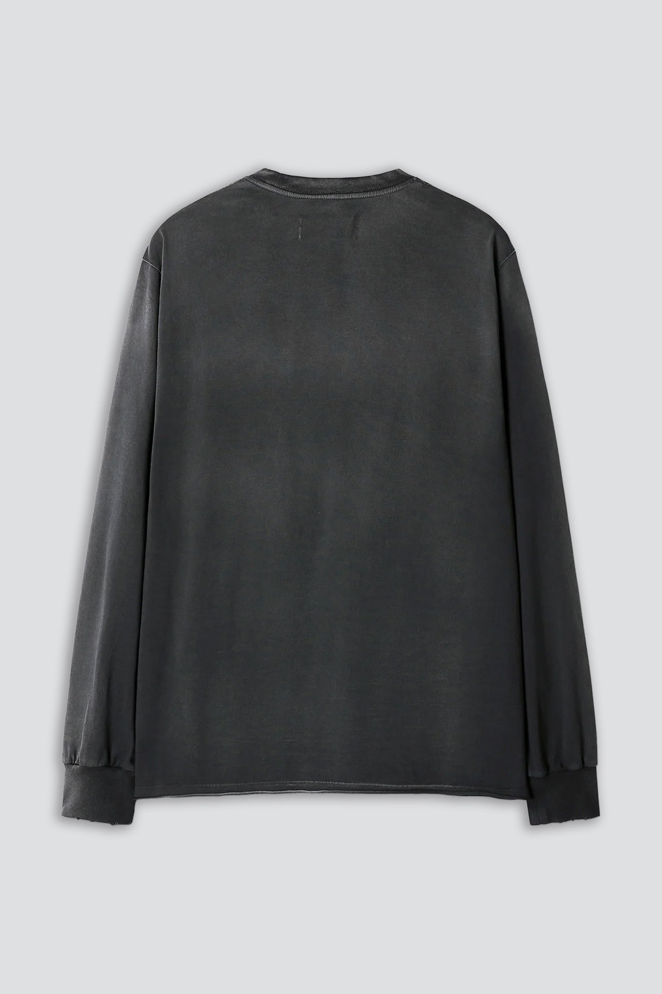 Faded Black Garment Dyed Long Sleeve Crew