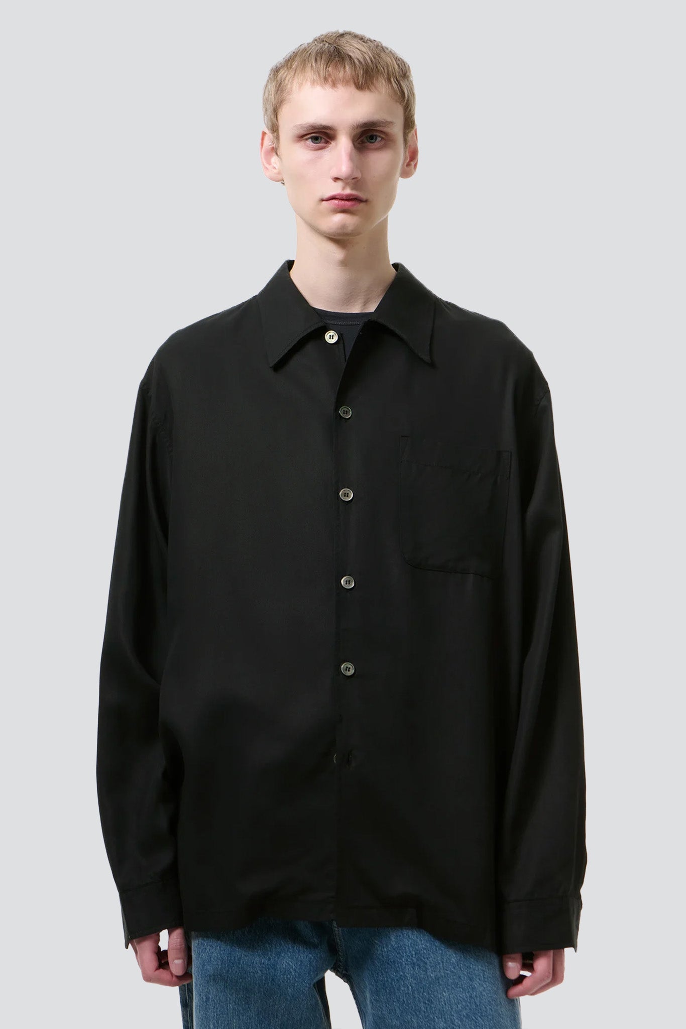 Black Draping Lyocell Every Shirt
