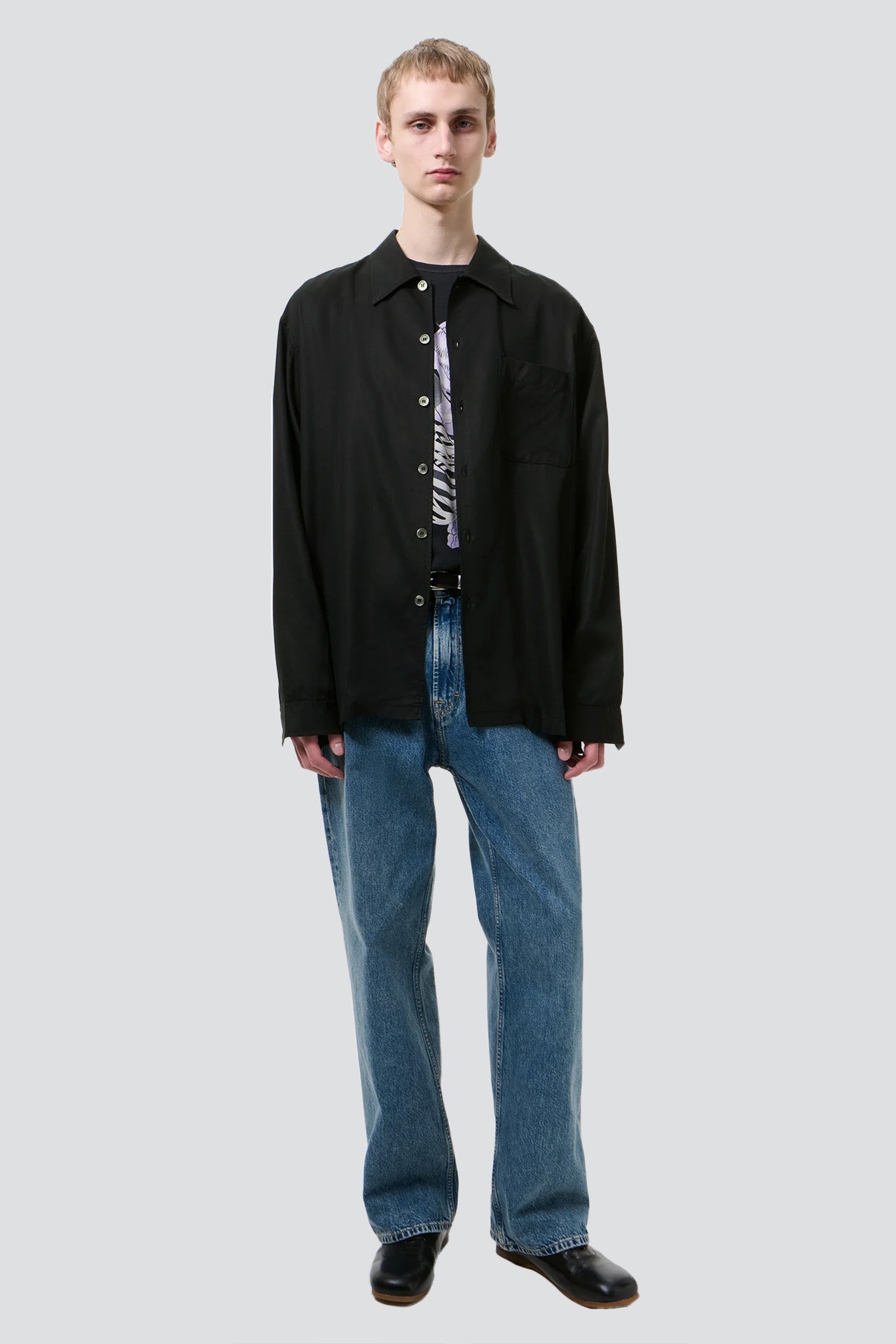 Black Draping Lyocell Every Shirt