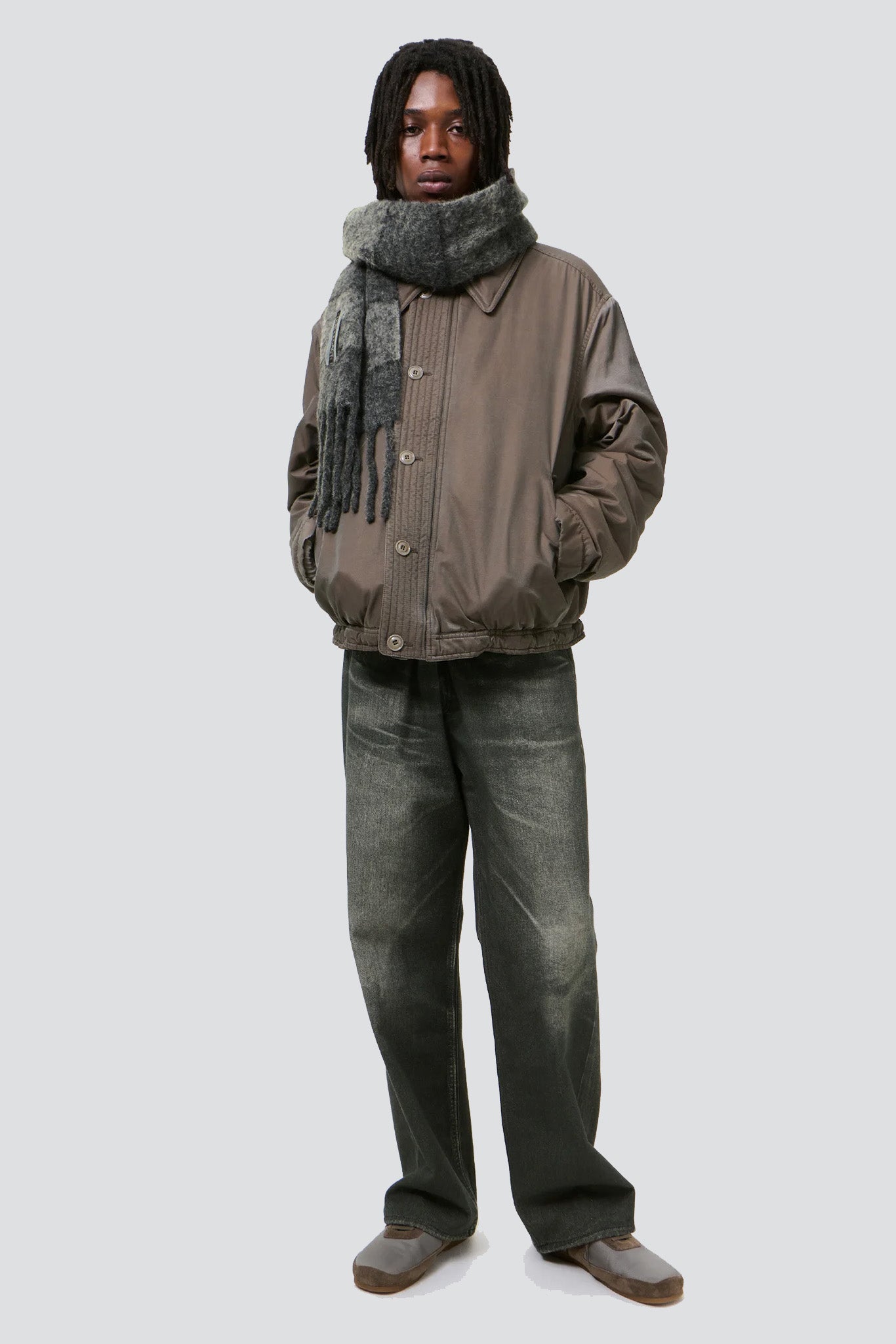 Static Stripe Fuzzy Alpaca Estate Scarf