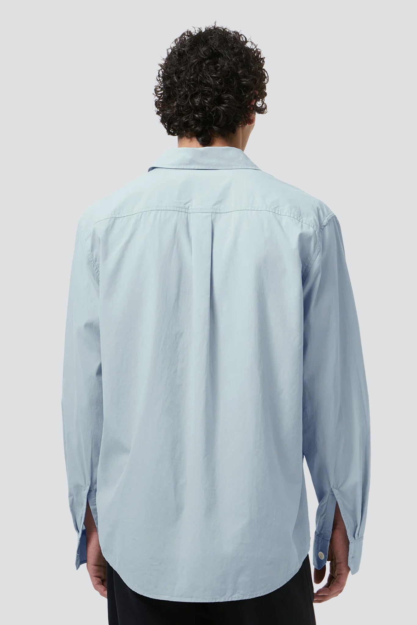 Powder Blue Liquid Poplin Beyond Shirt