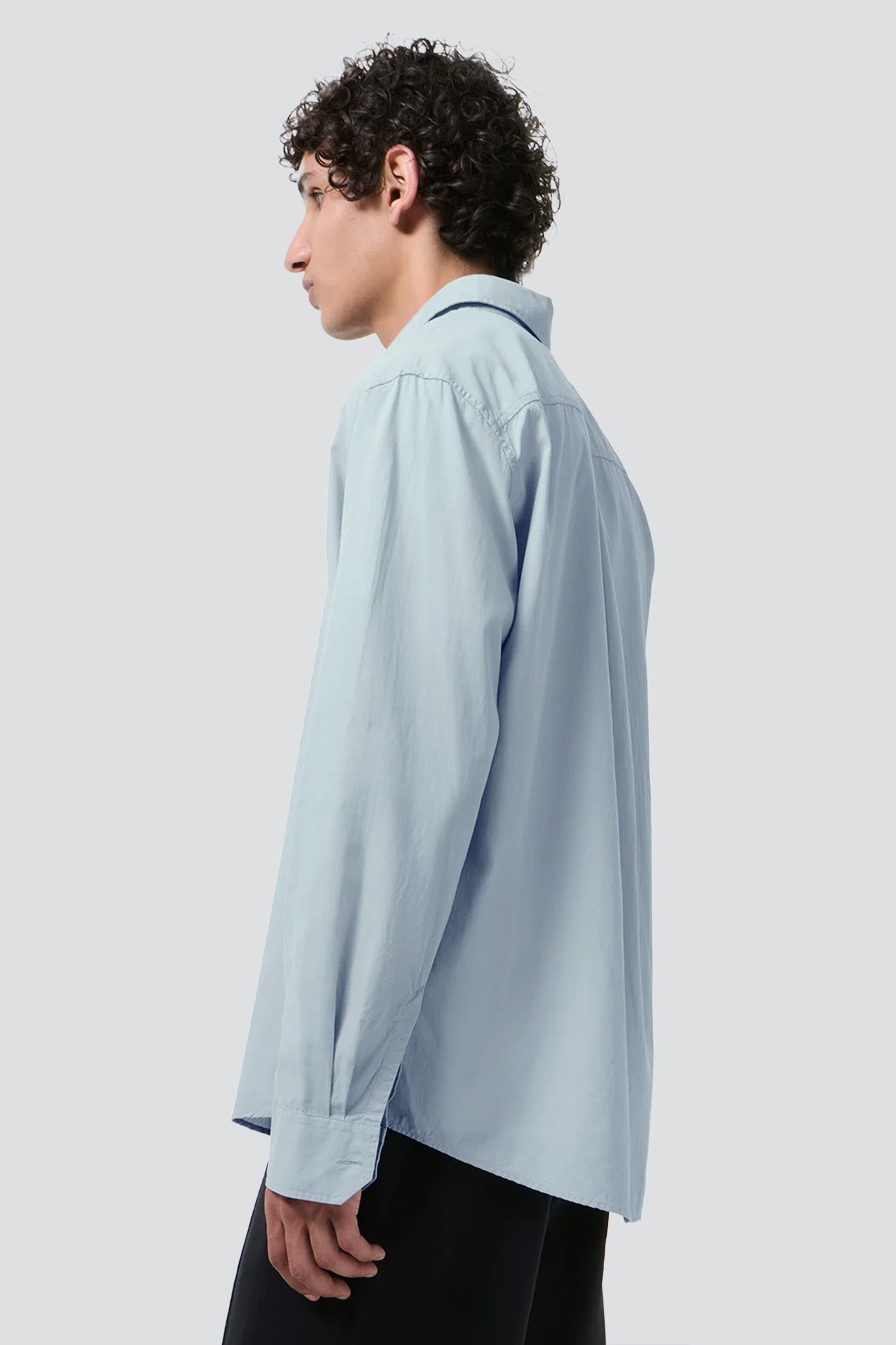 Powder Blue Liquid Poplin Beyond Shirt
