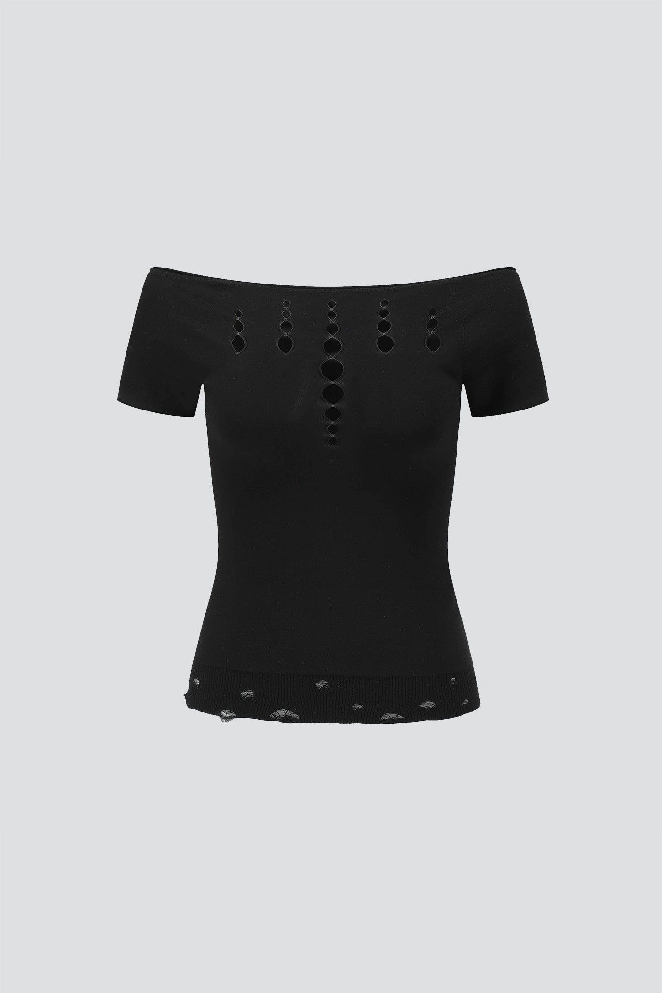 Onyx Cut Out Knit Shirt