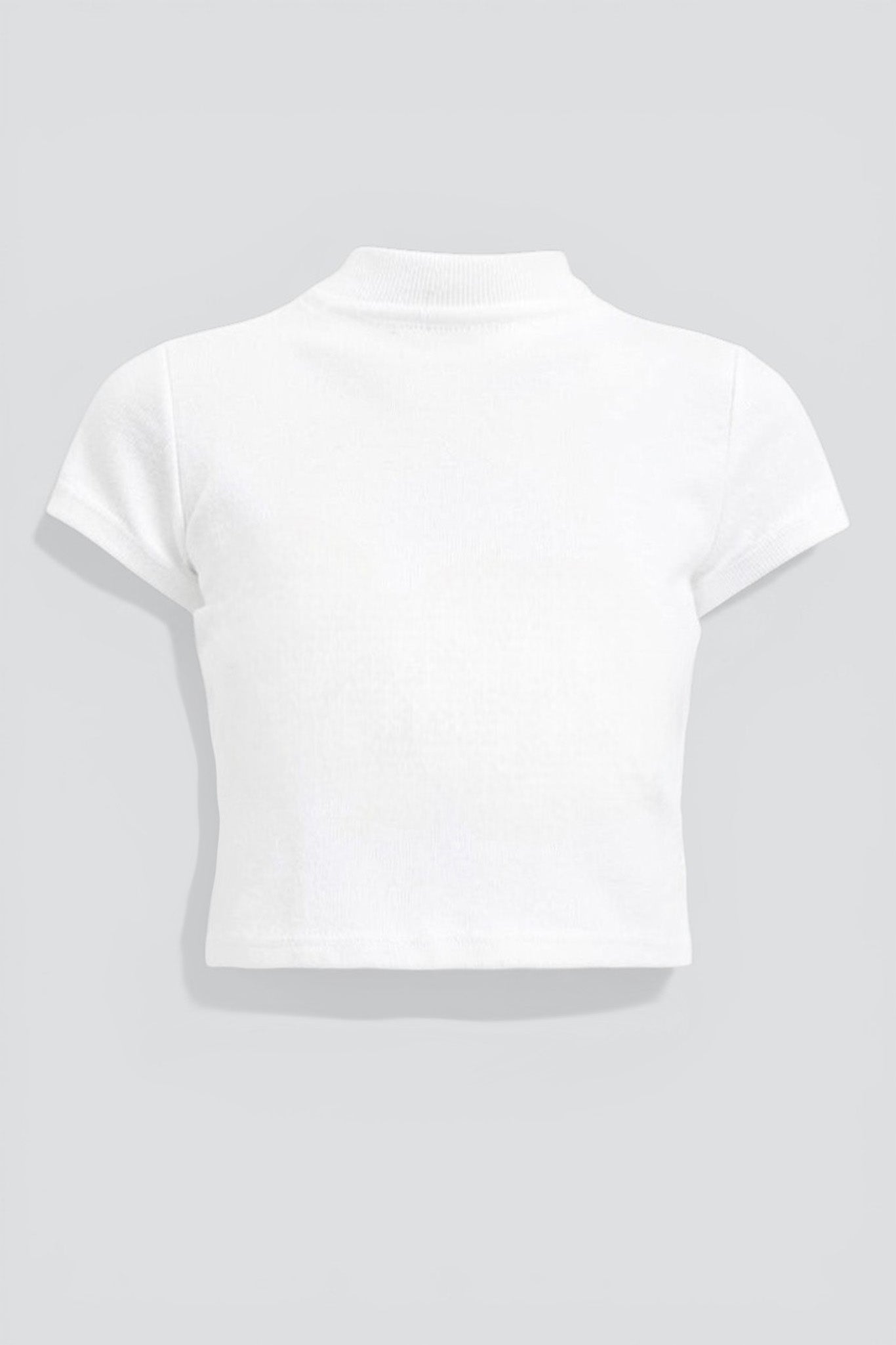 White Slim Fit Mock Neck T-Shirt- Assembly New York