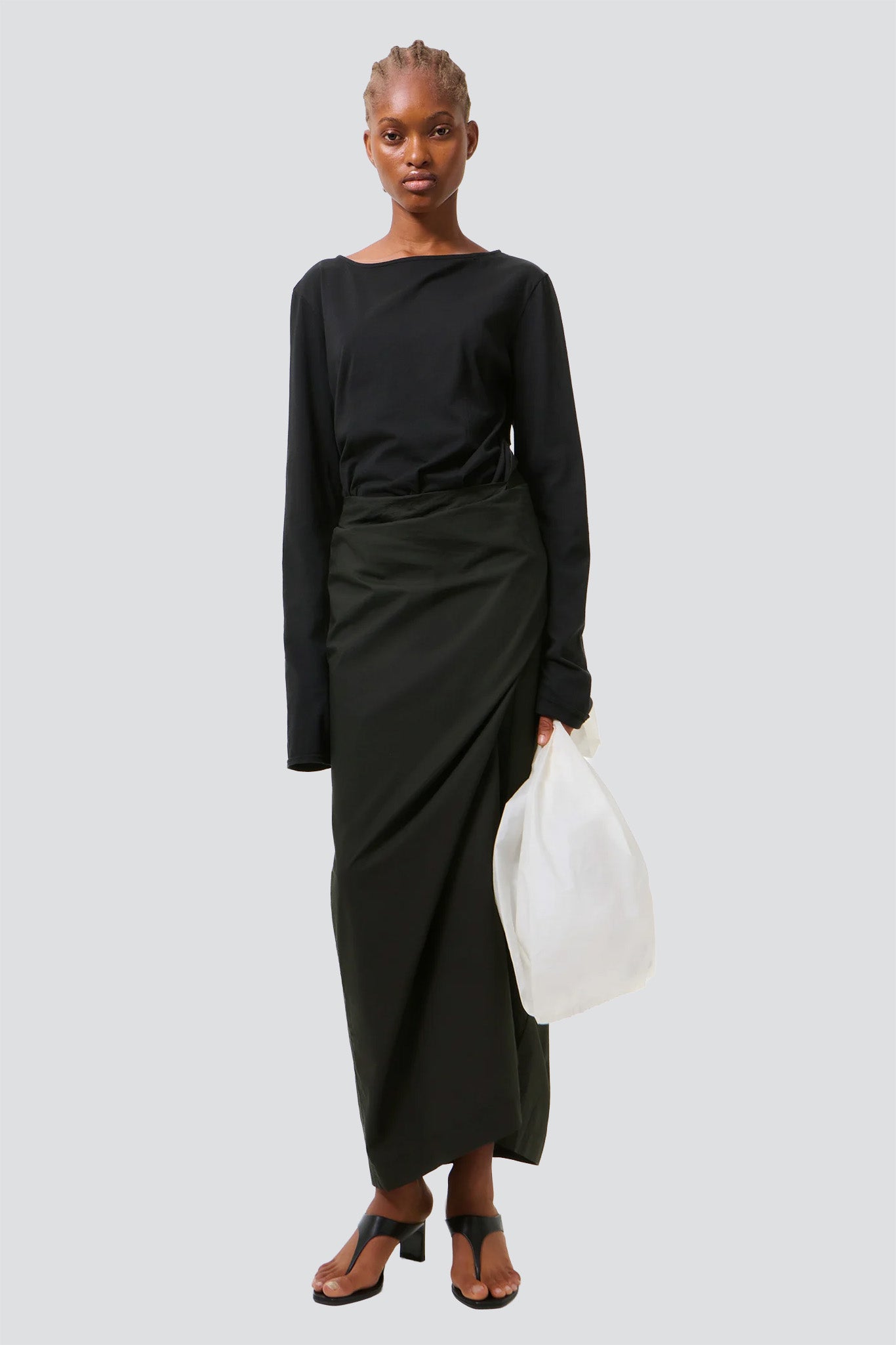 Void Black Clean Jersey Twisted Dress
