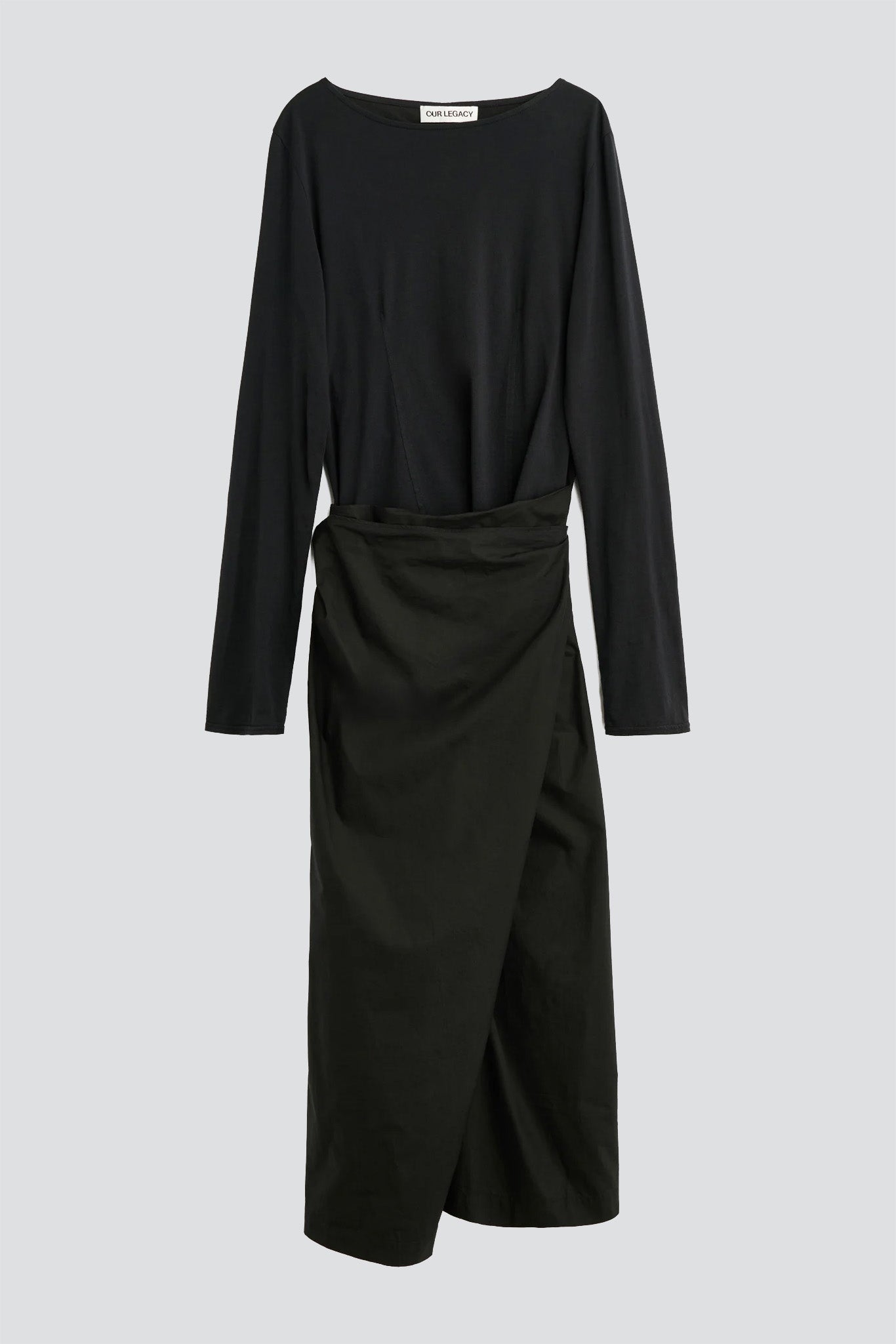 Void Black Clean Jersey Twisted Dress