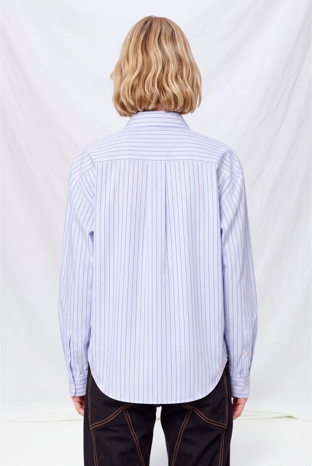 Blue Stripe Trompe L'oeil Button Down