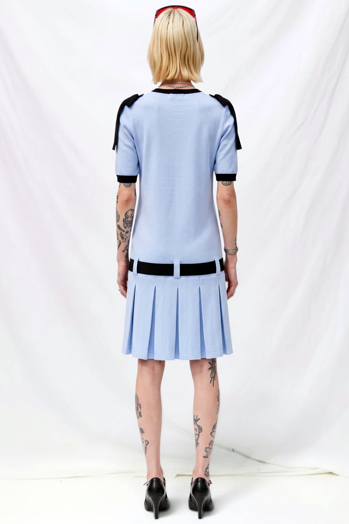Blue Black Crest Polo Dress