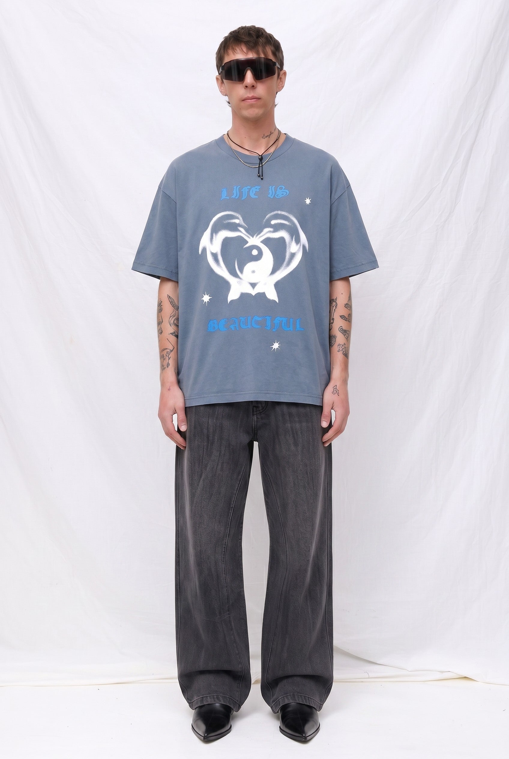 Vintage Blue Life Is Beautiful Tee