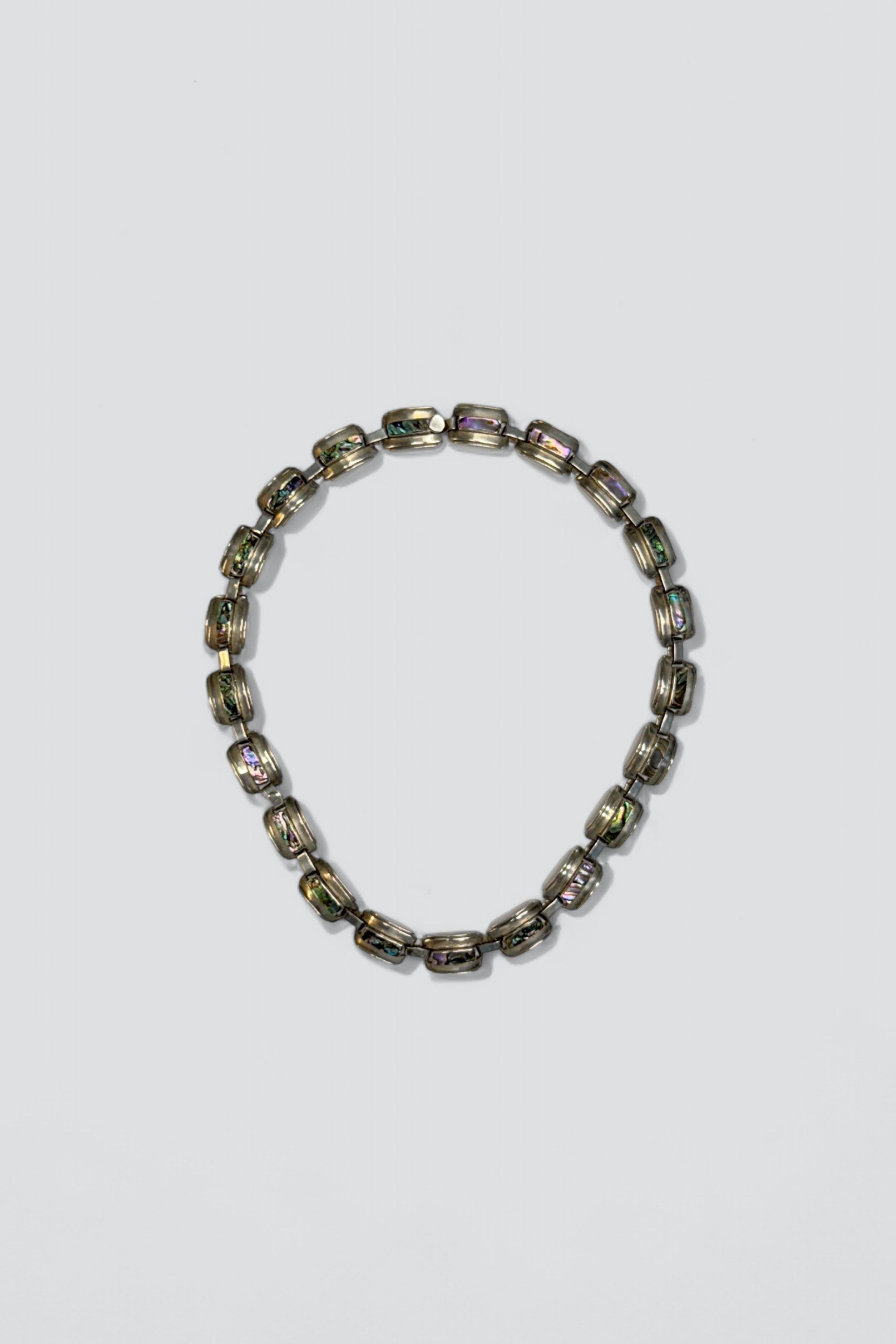 Sterling Silver Abalone Inlay Choker Necklace