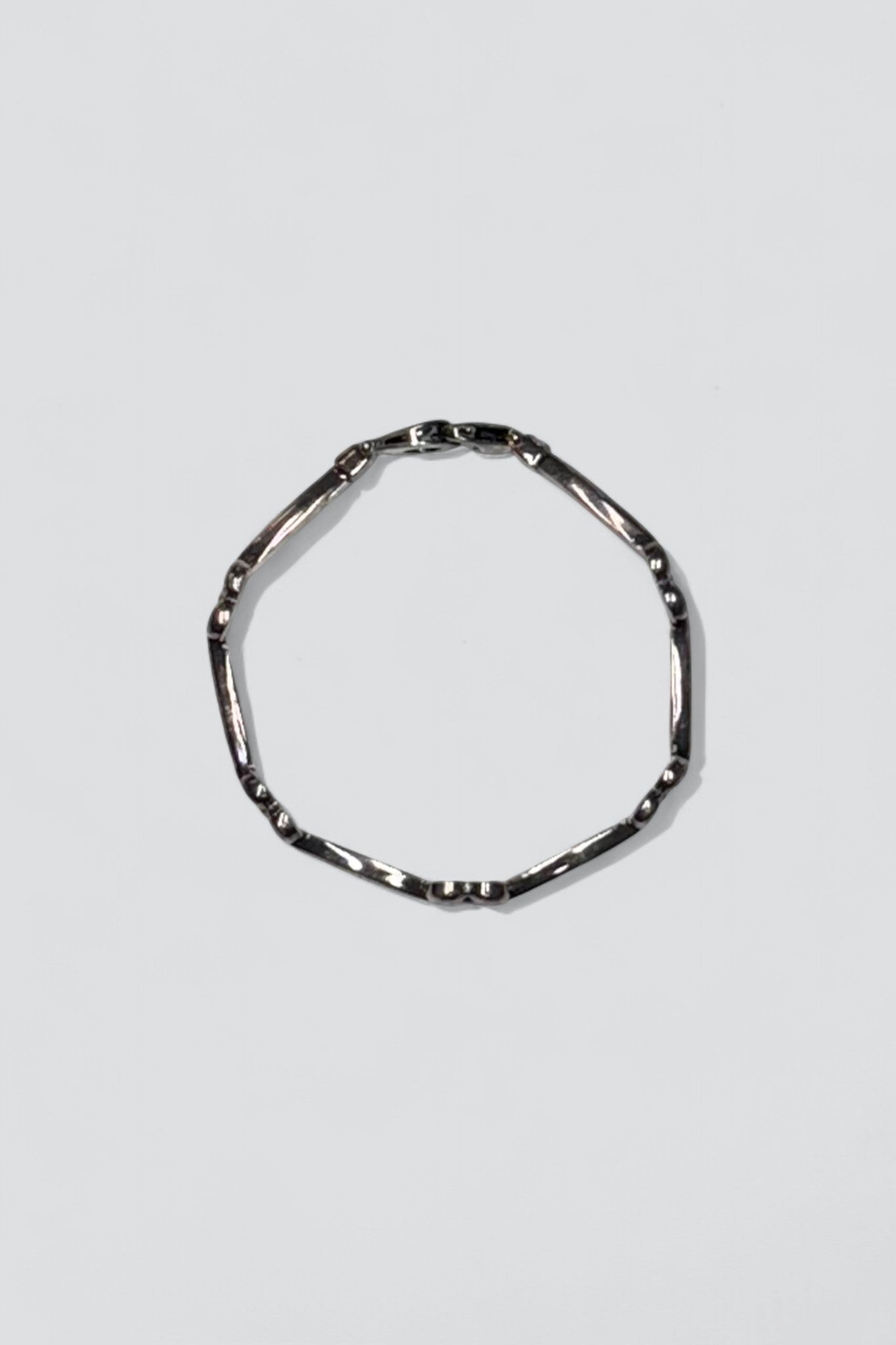 Sterling Silver Flower Bar Link Bracelet