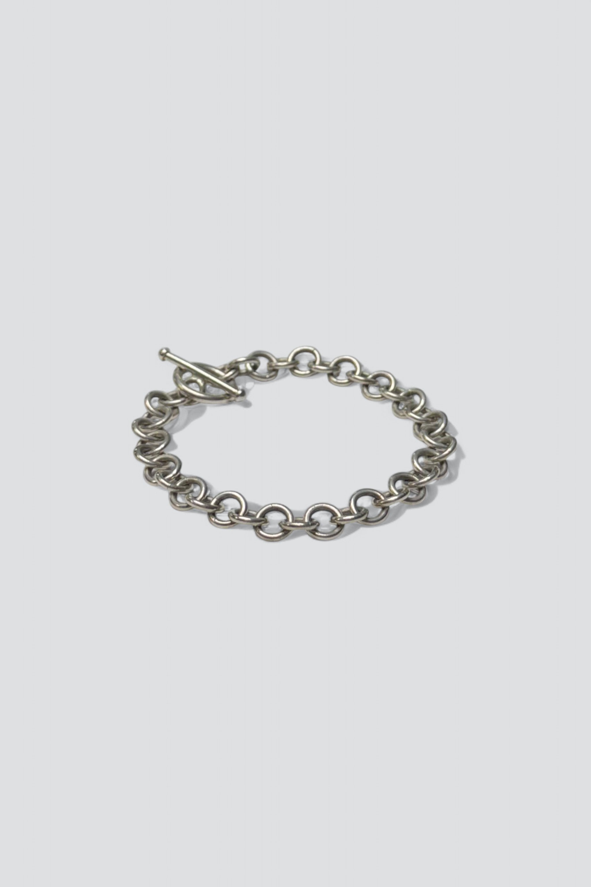 Sterling Silver Round Link Toggle Bracelet