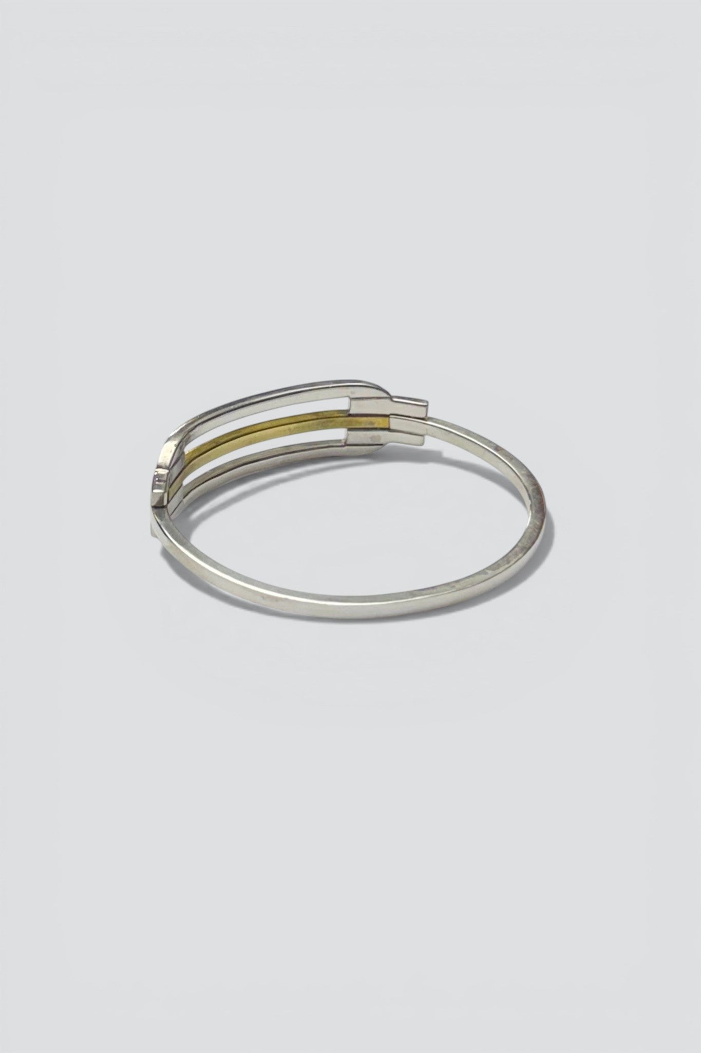 Sterling Silver Brass Tension Clasp Bangle
