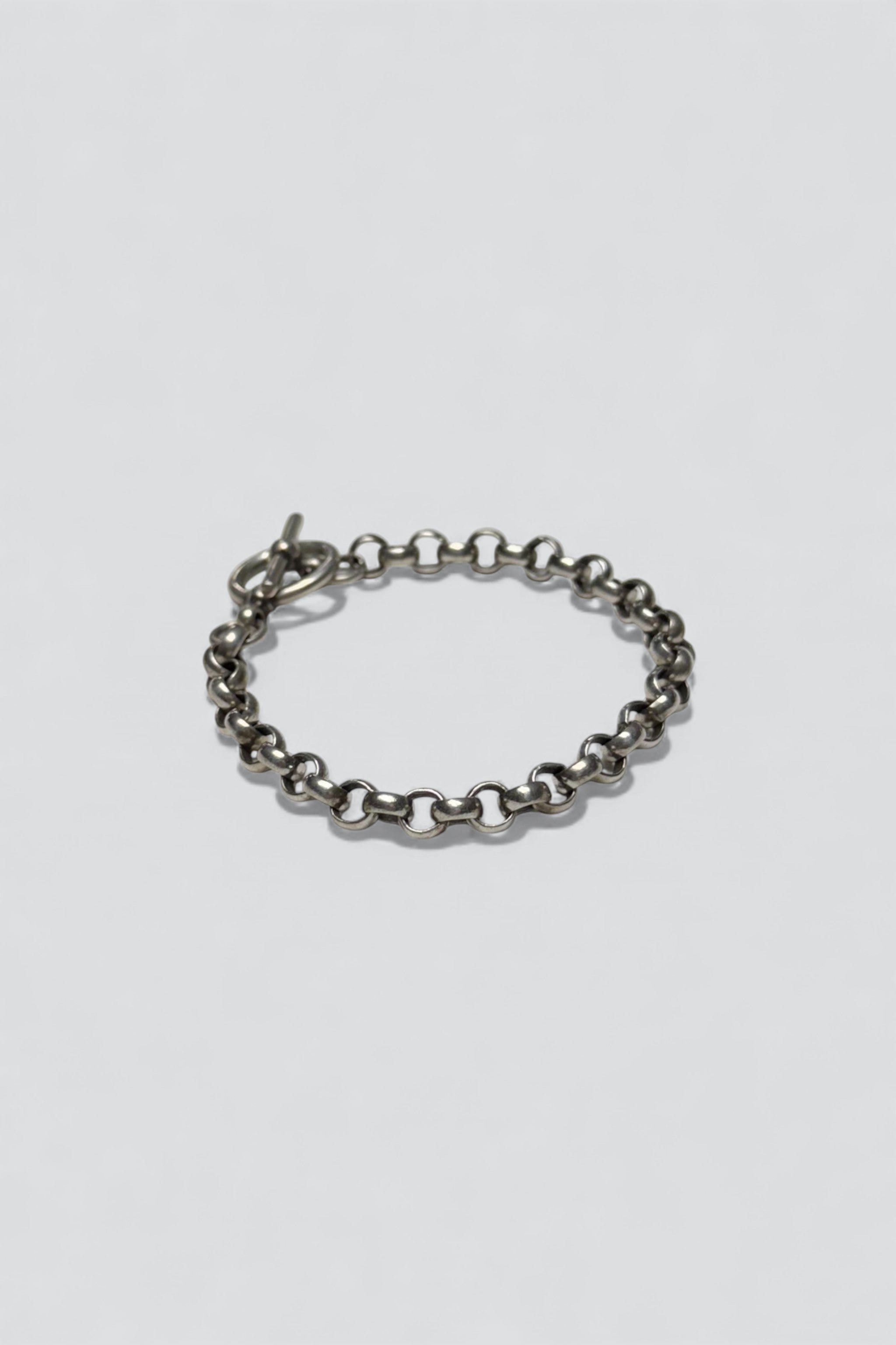 Sterling Silver Round Link Toggle Bracelet