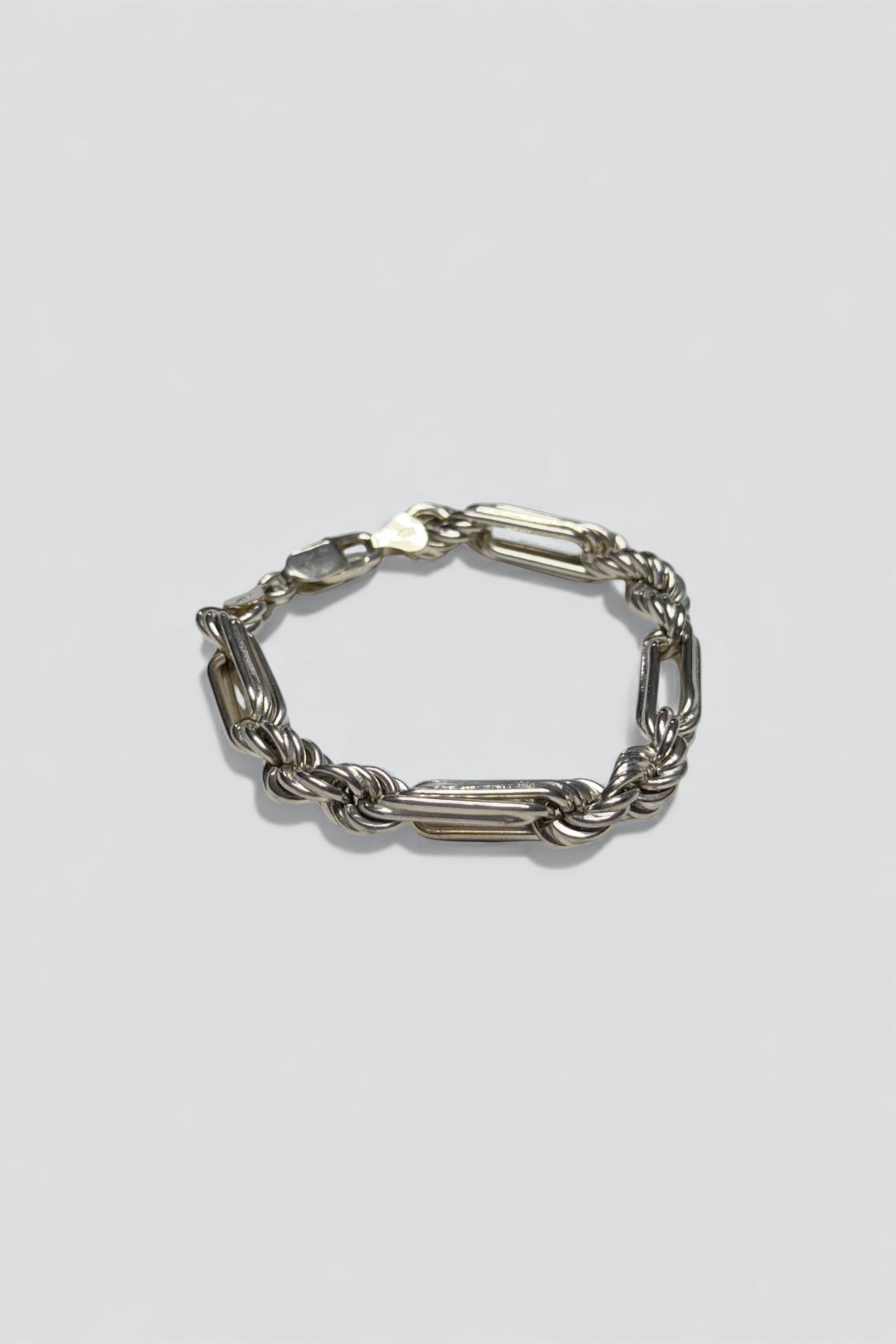 Sterling Silver Round Bar Twist Bracelet