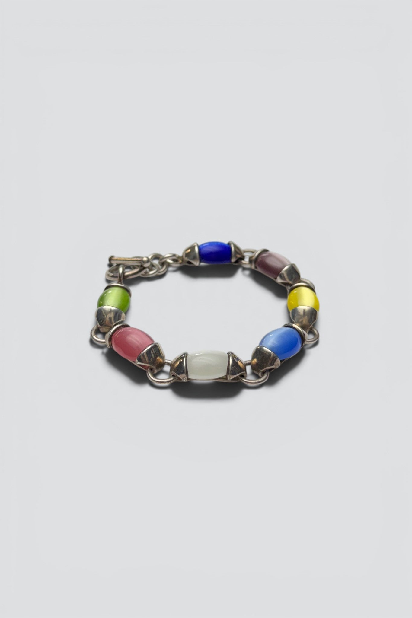 Sterling Silver Cat Eye Glass Bracelet
