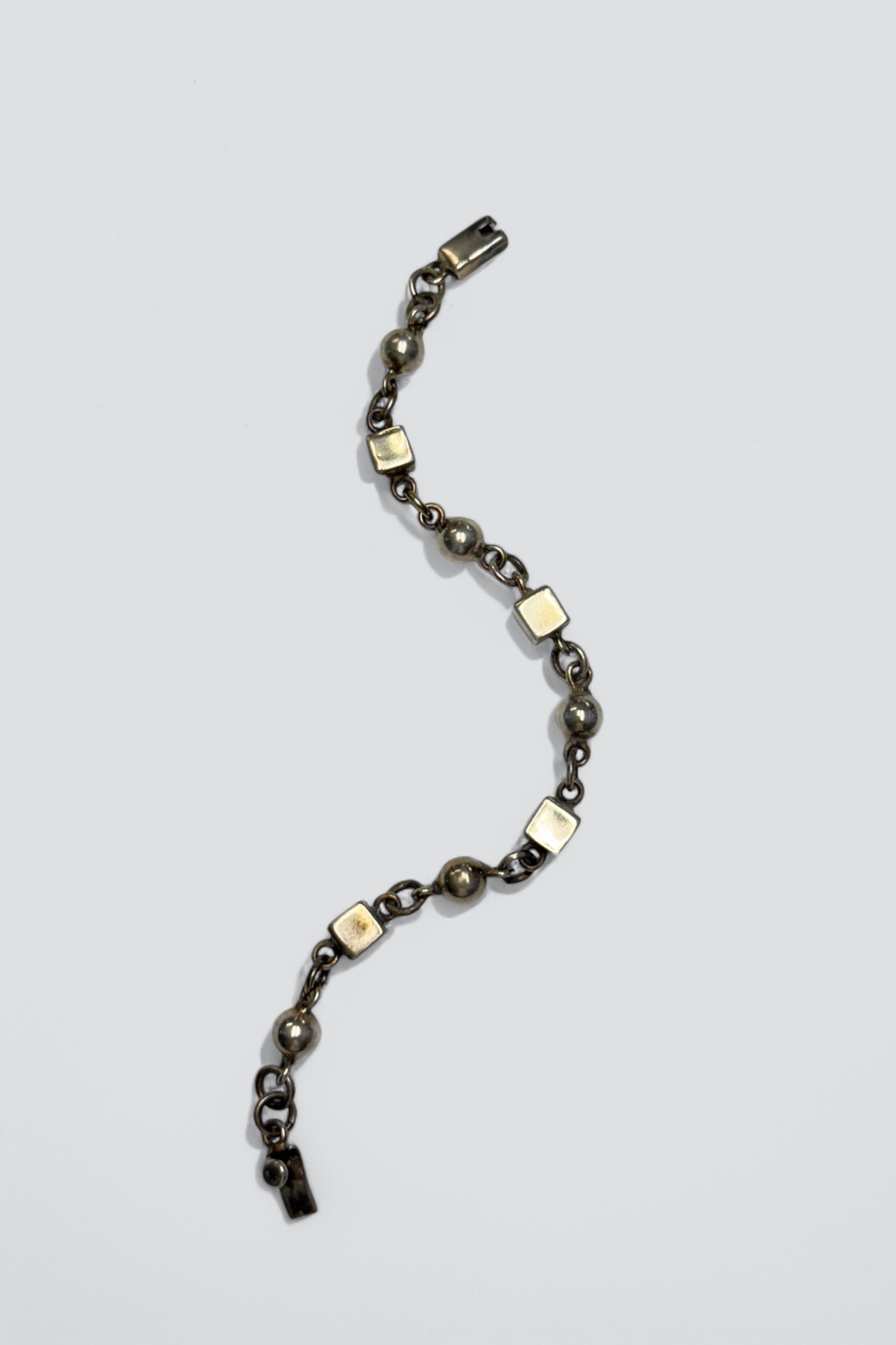 Sterling Silver Geometric Link Bracelet