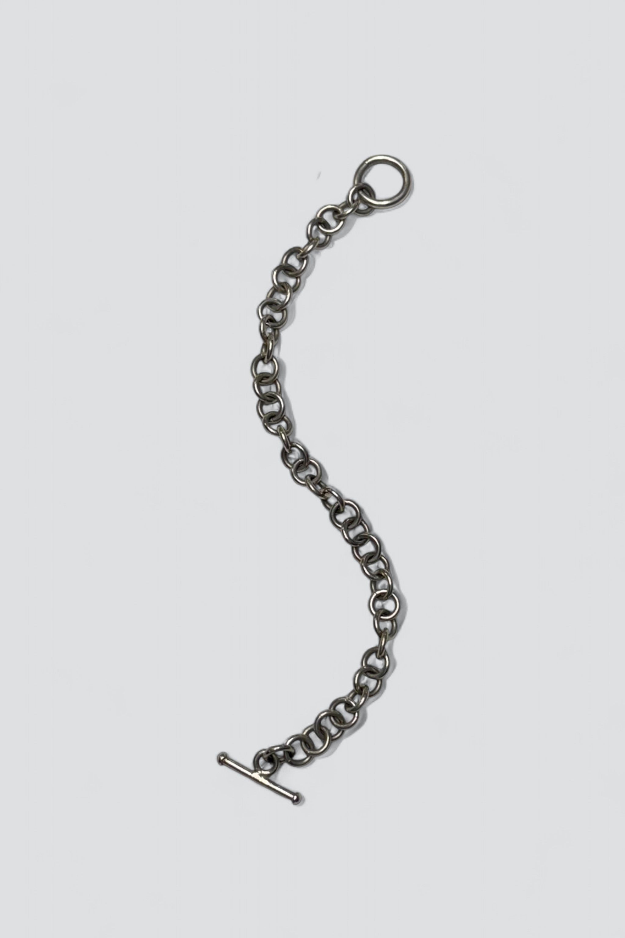 Sterling Silver Round Link Toggle Bracelet