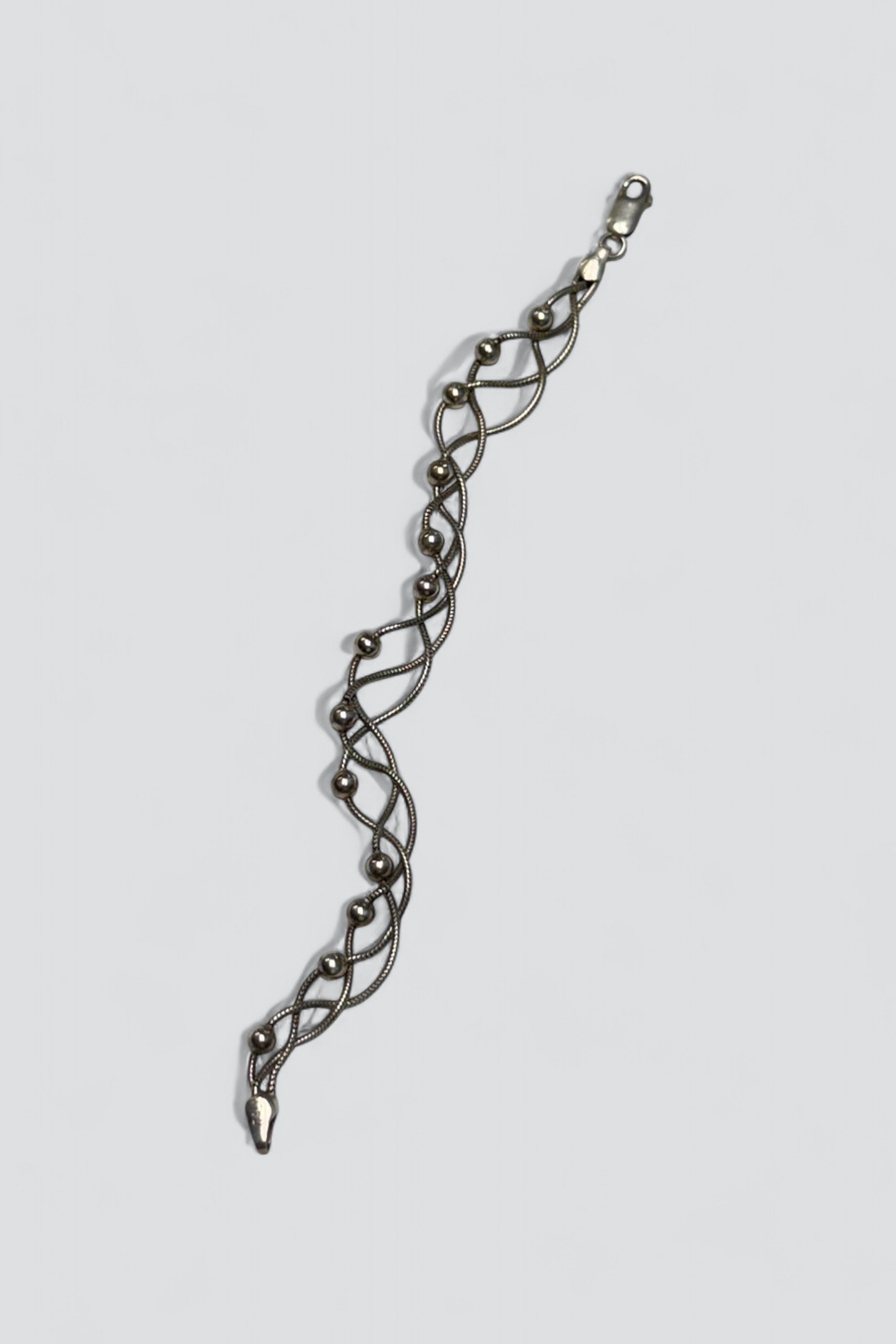 Sterling Silver Woven Ball Chain Bracelet