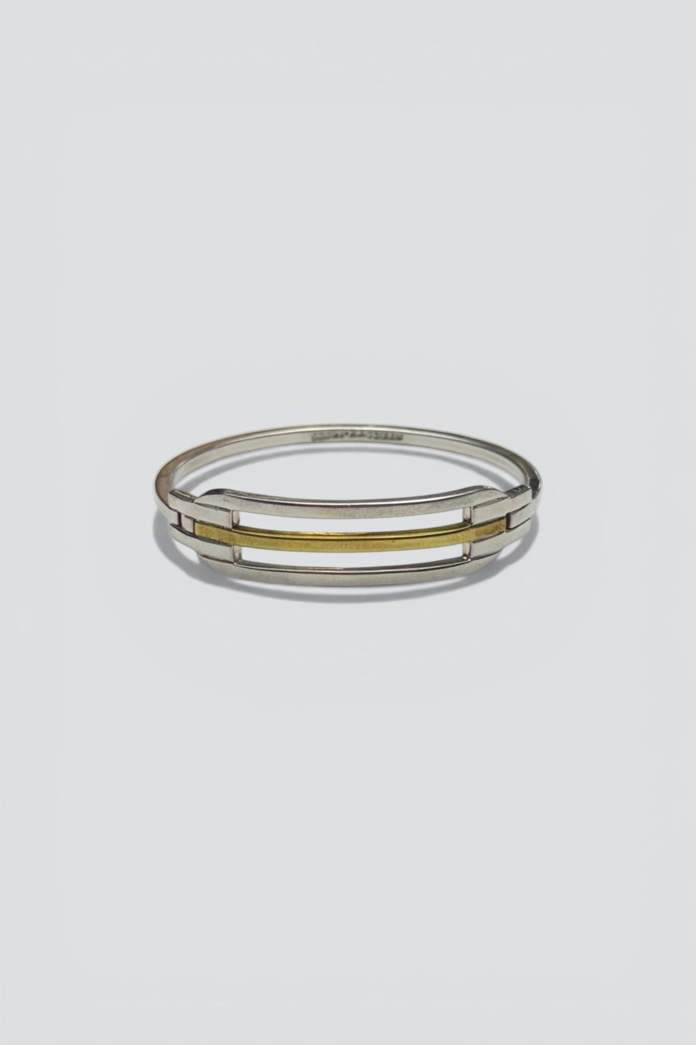 Sterling Silver Brass Tension Clasp Bangle