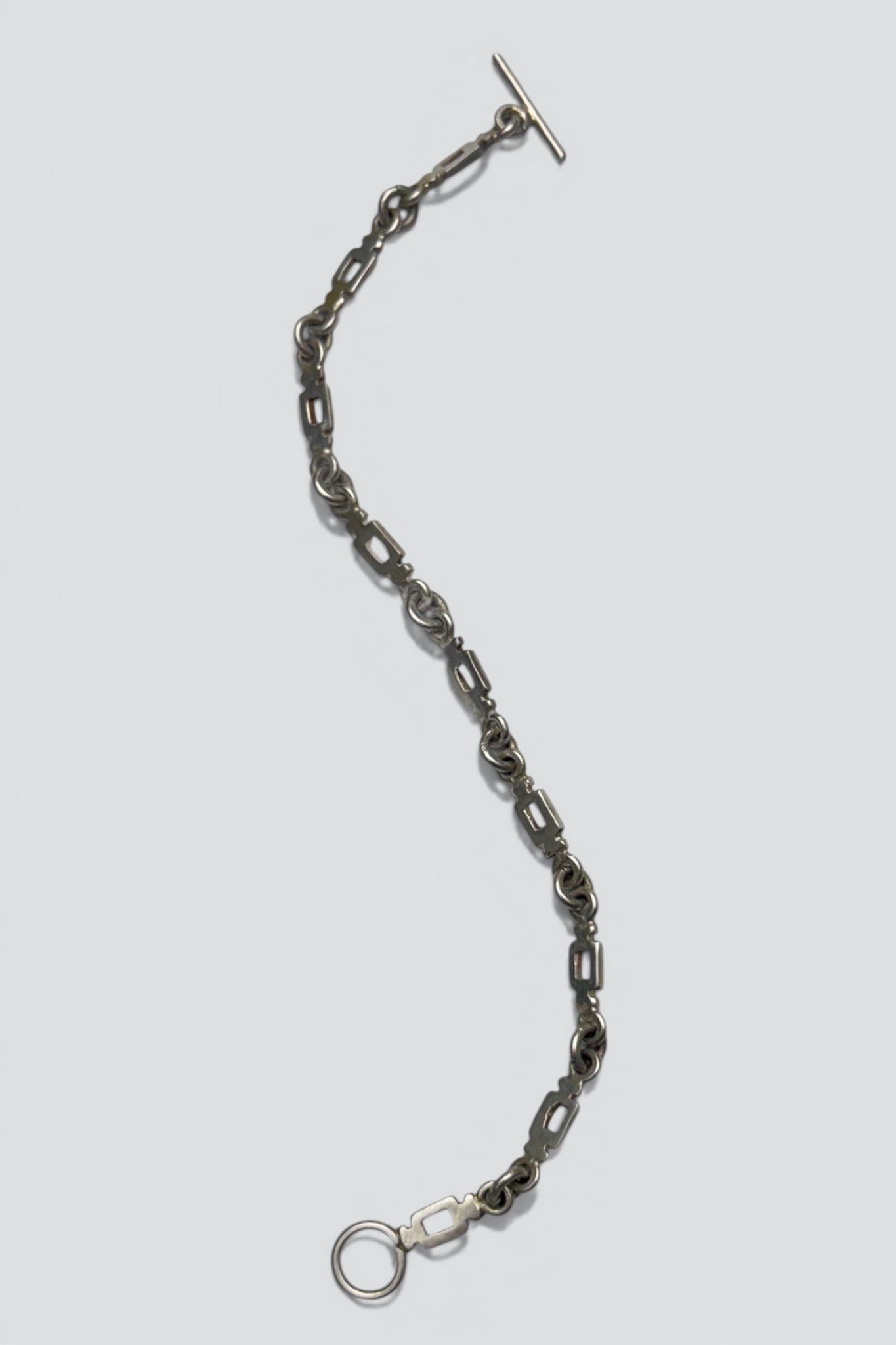 Sterling Silver Flat Box Link Toggle Bracelet