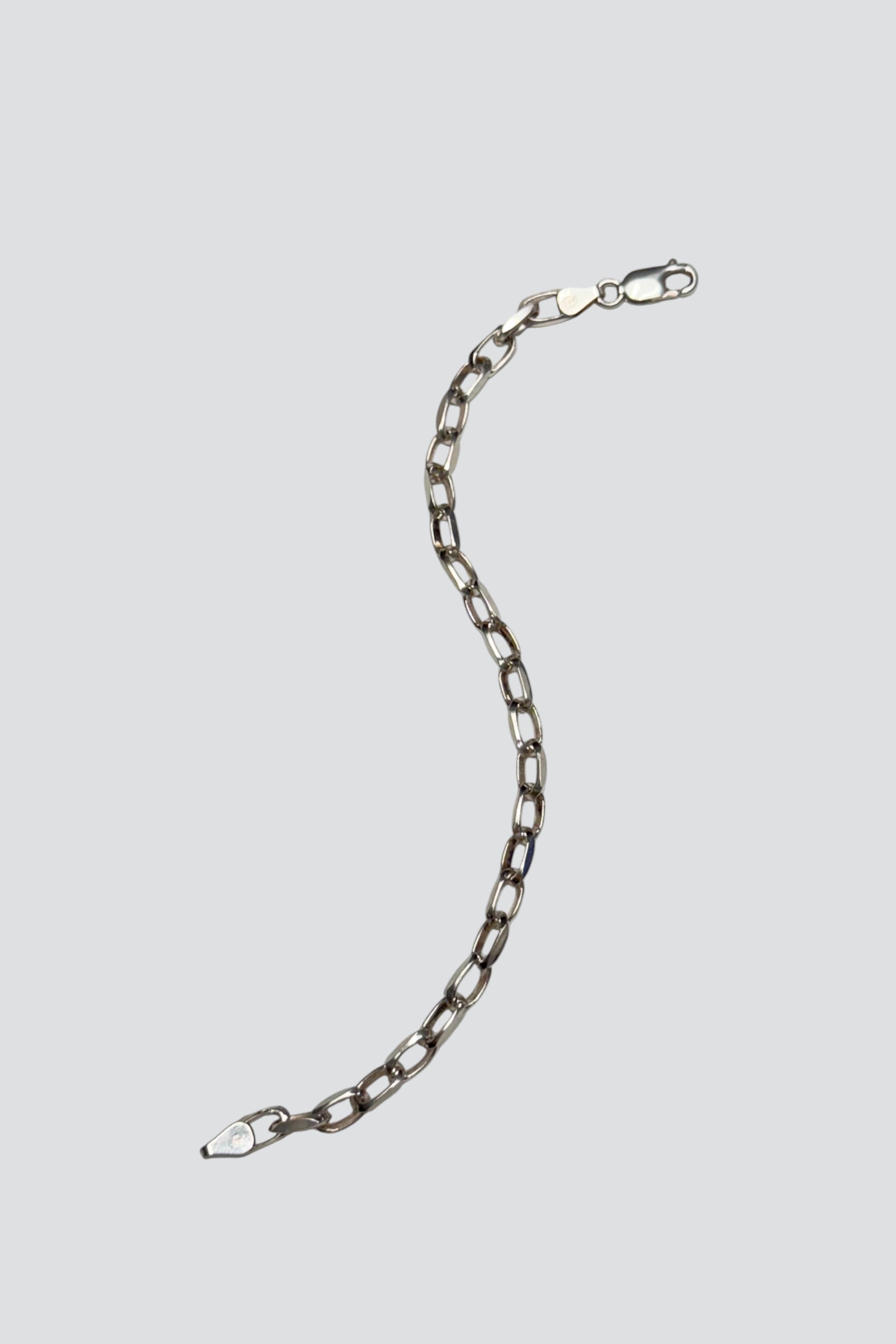 Sterling Silver Flat Oval Link Bracelet