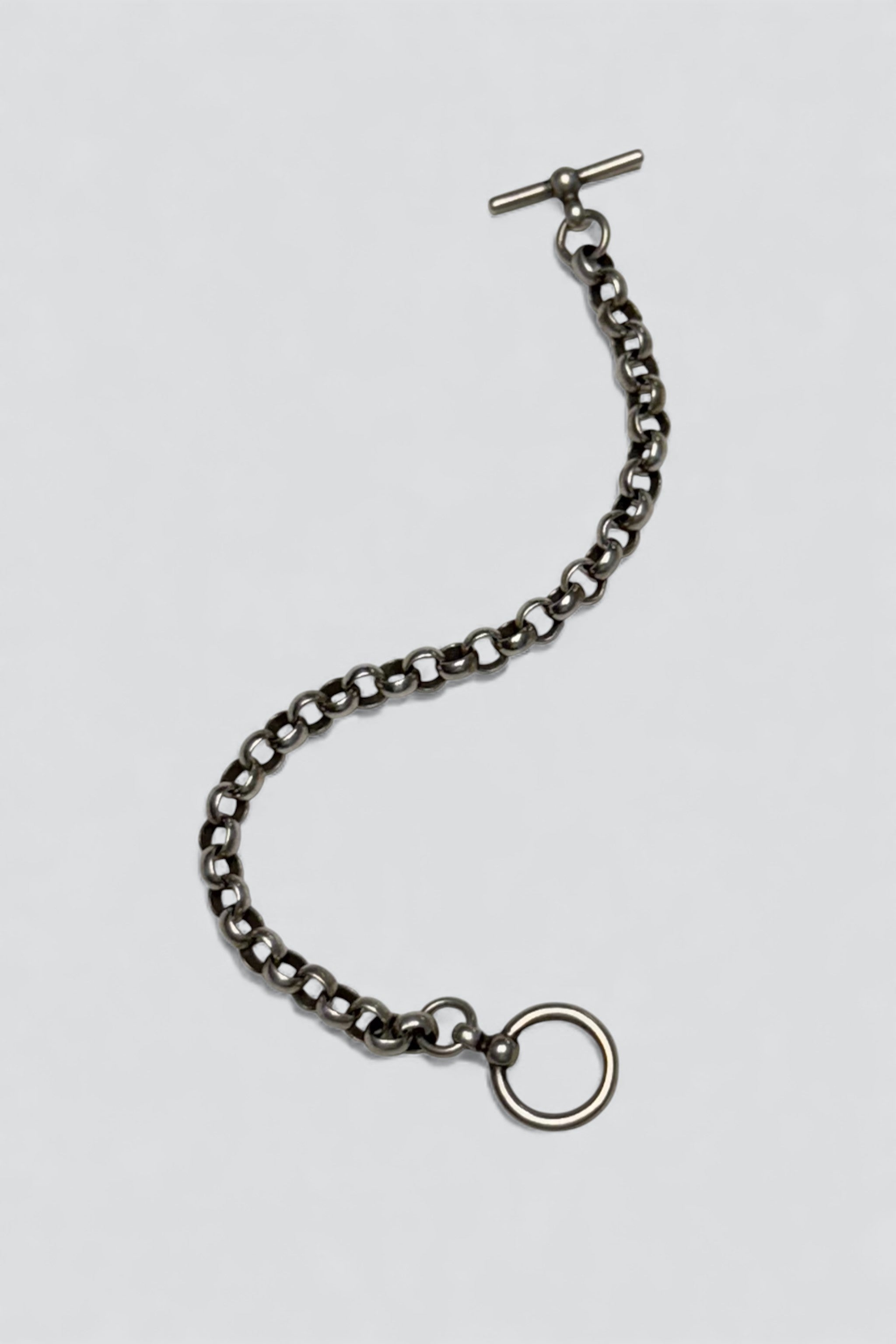 Sterling Silver Round Link Toggle Bracelet