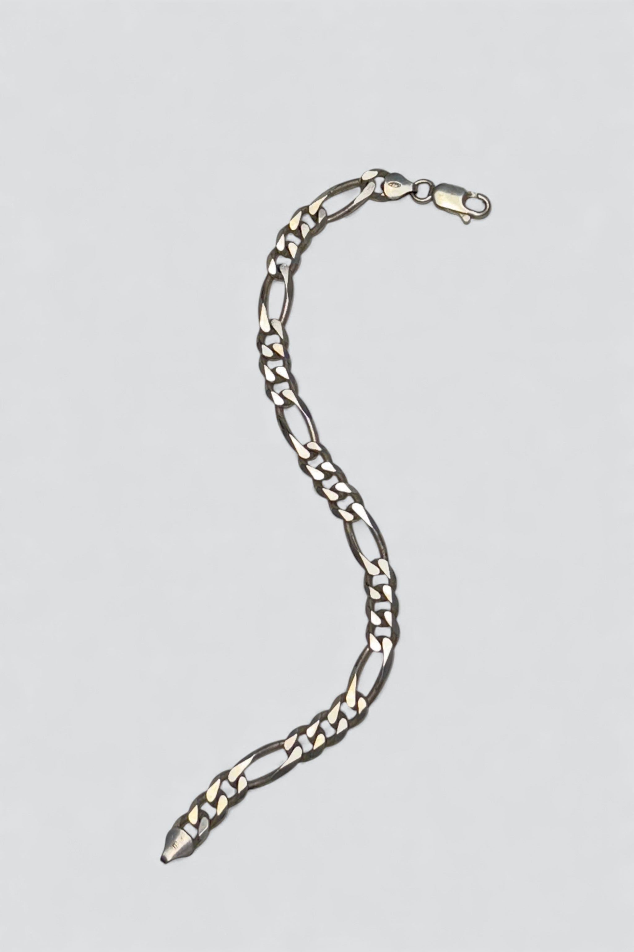 Sterling Silver Figaro Chain Bracelet