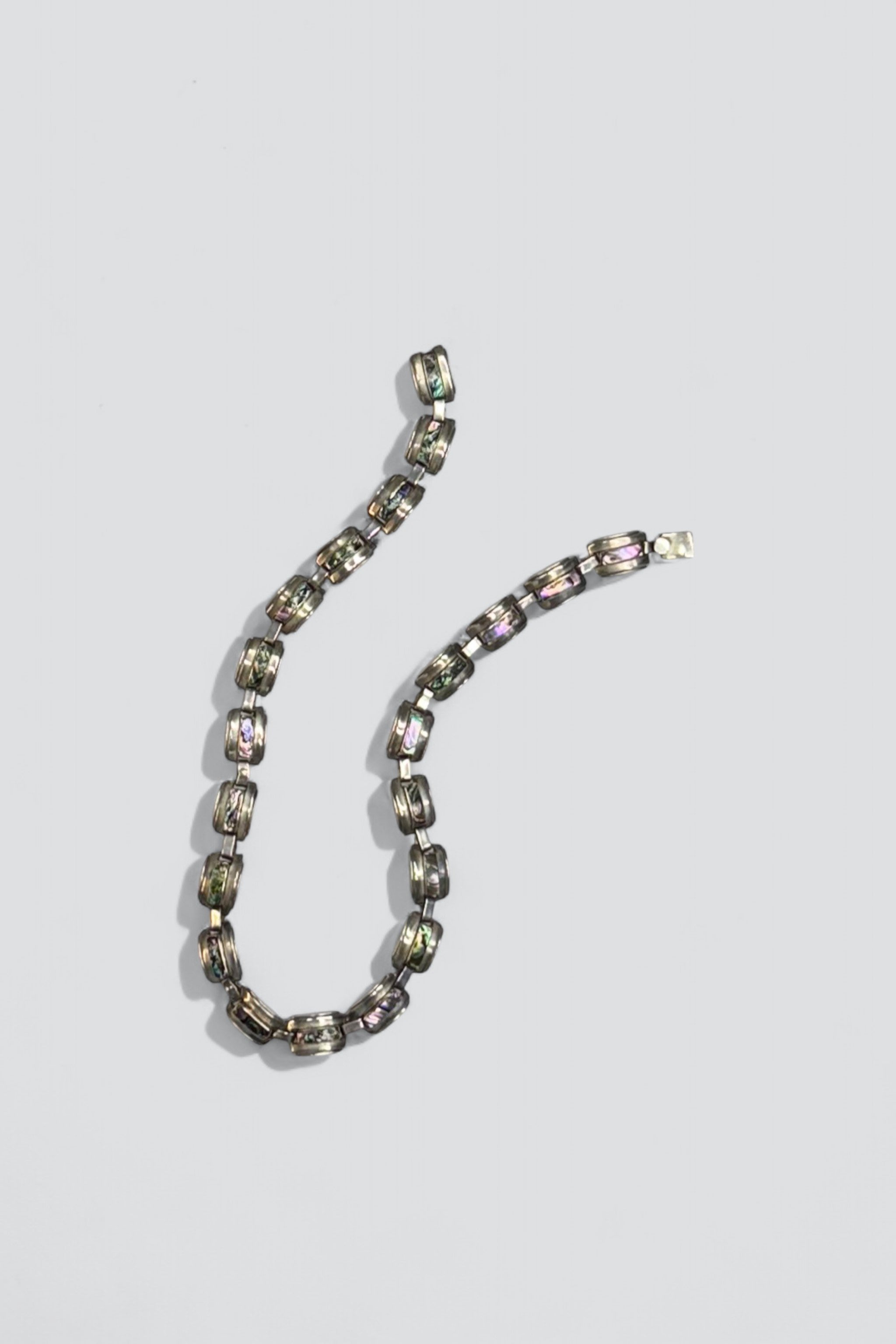 Sterling Silver Abalone Inlay Choker Necklace