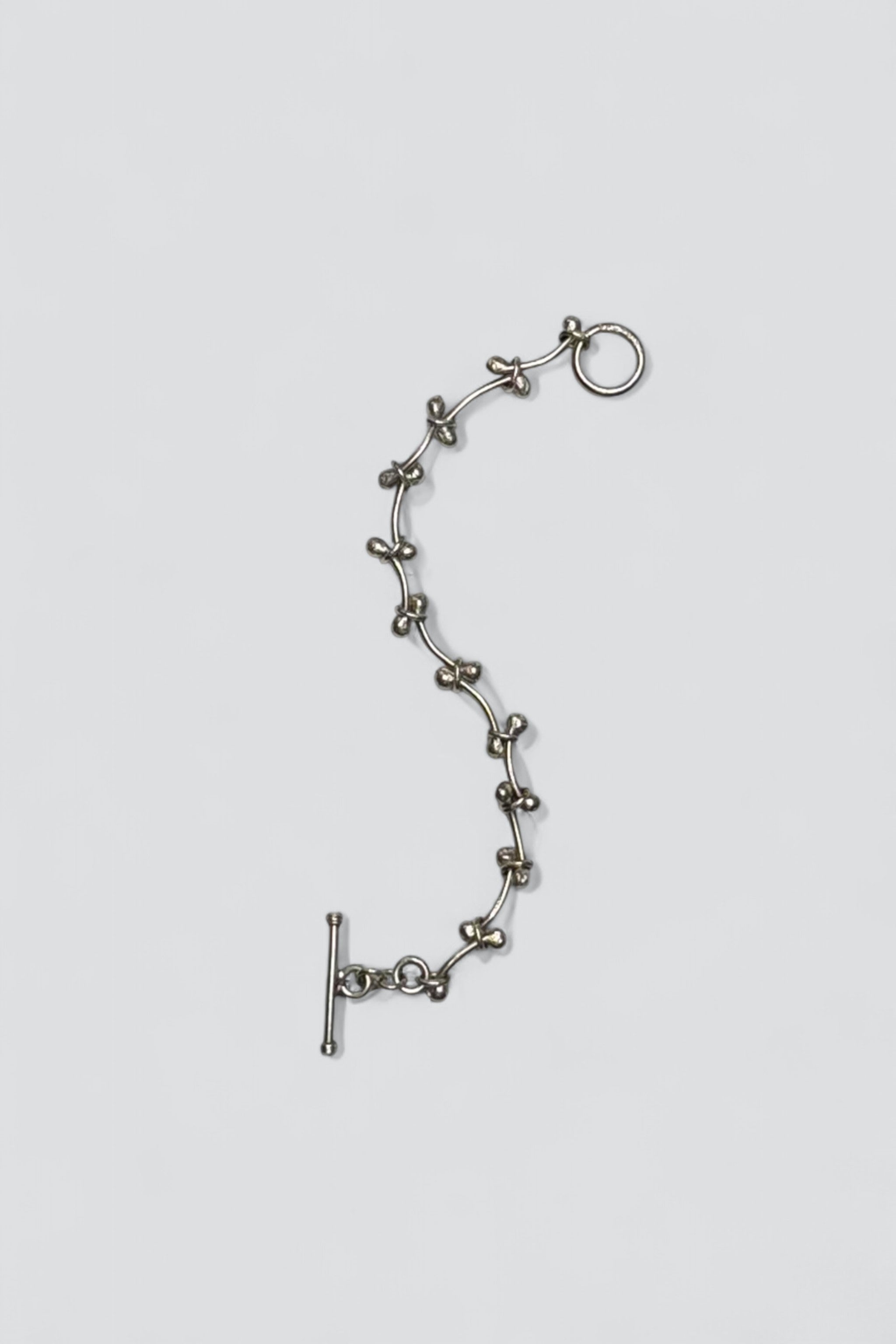 Sterling Silver Curve Bar Toggle Bracelet