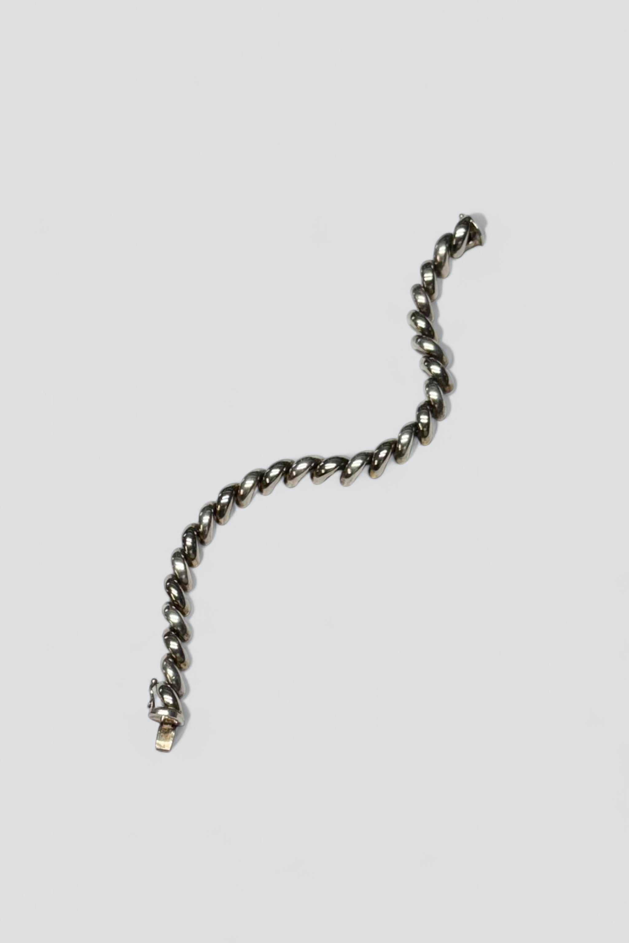 Sterling Silver Curve Link Bracelet
