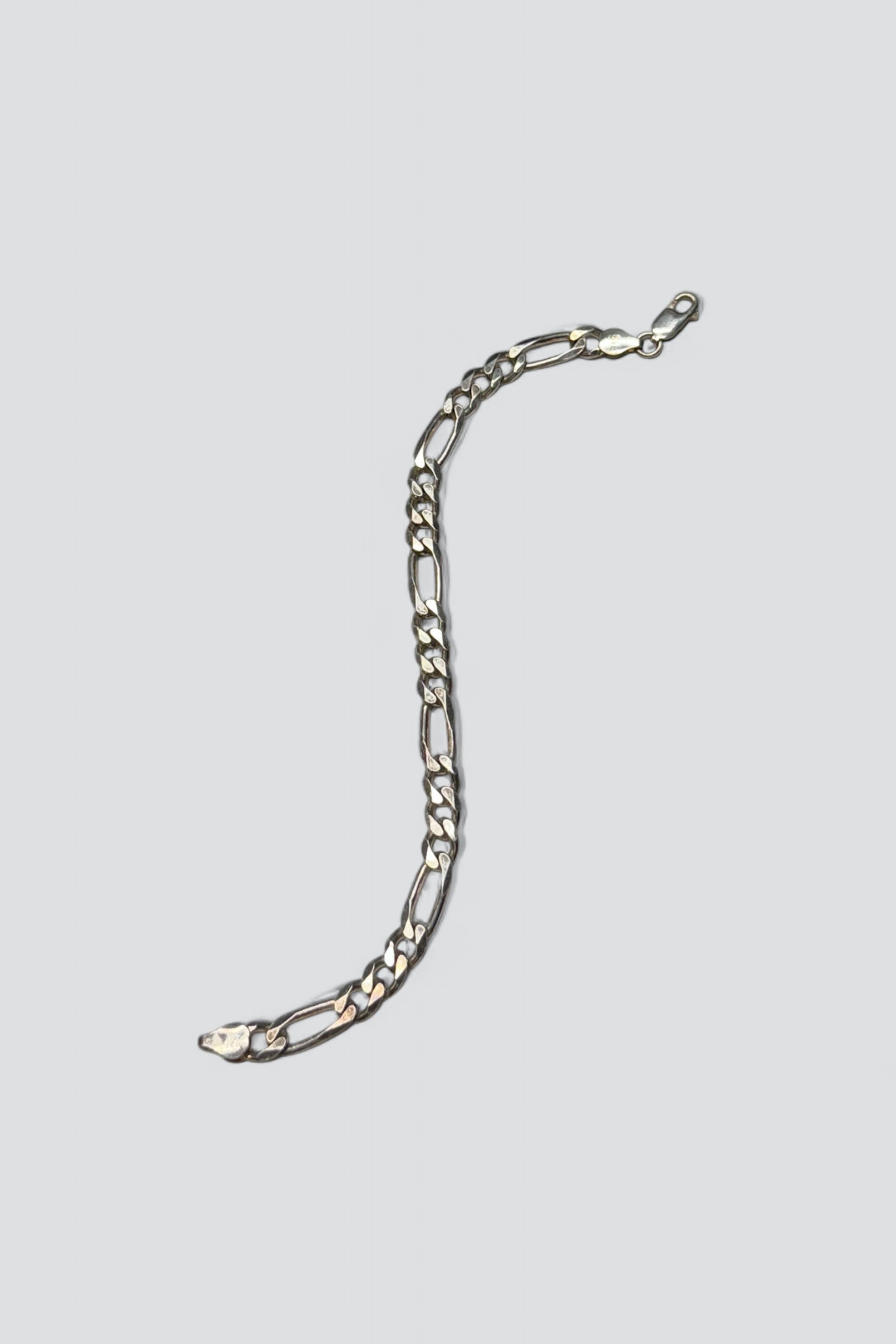 Sterling Silver Figaro Chain Bracelet