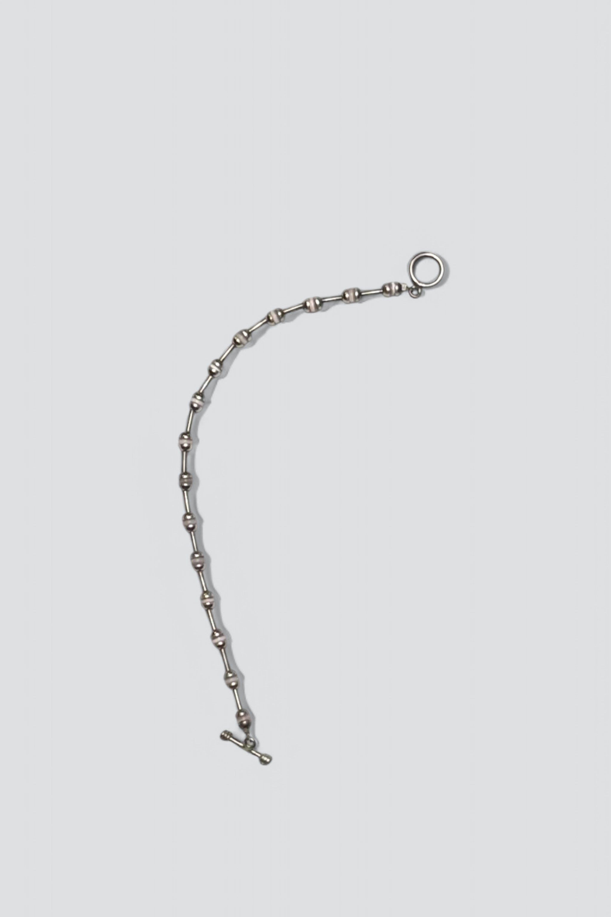 Sterling Silver Moonstone Bar Bead Bracelet
